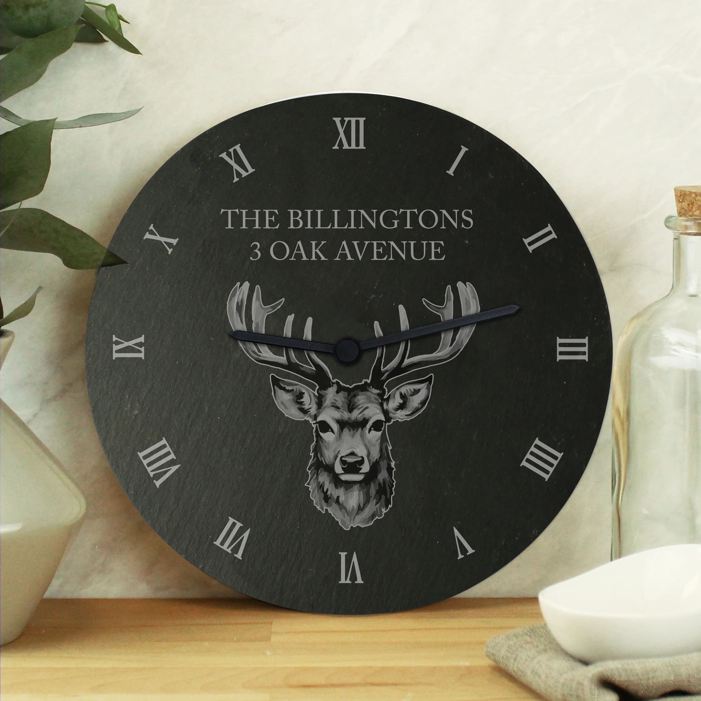 Personalised Stag Slate Clock - Image 4
