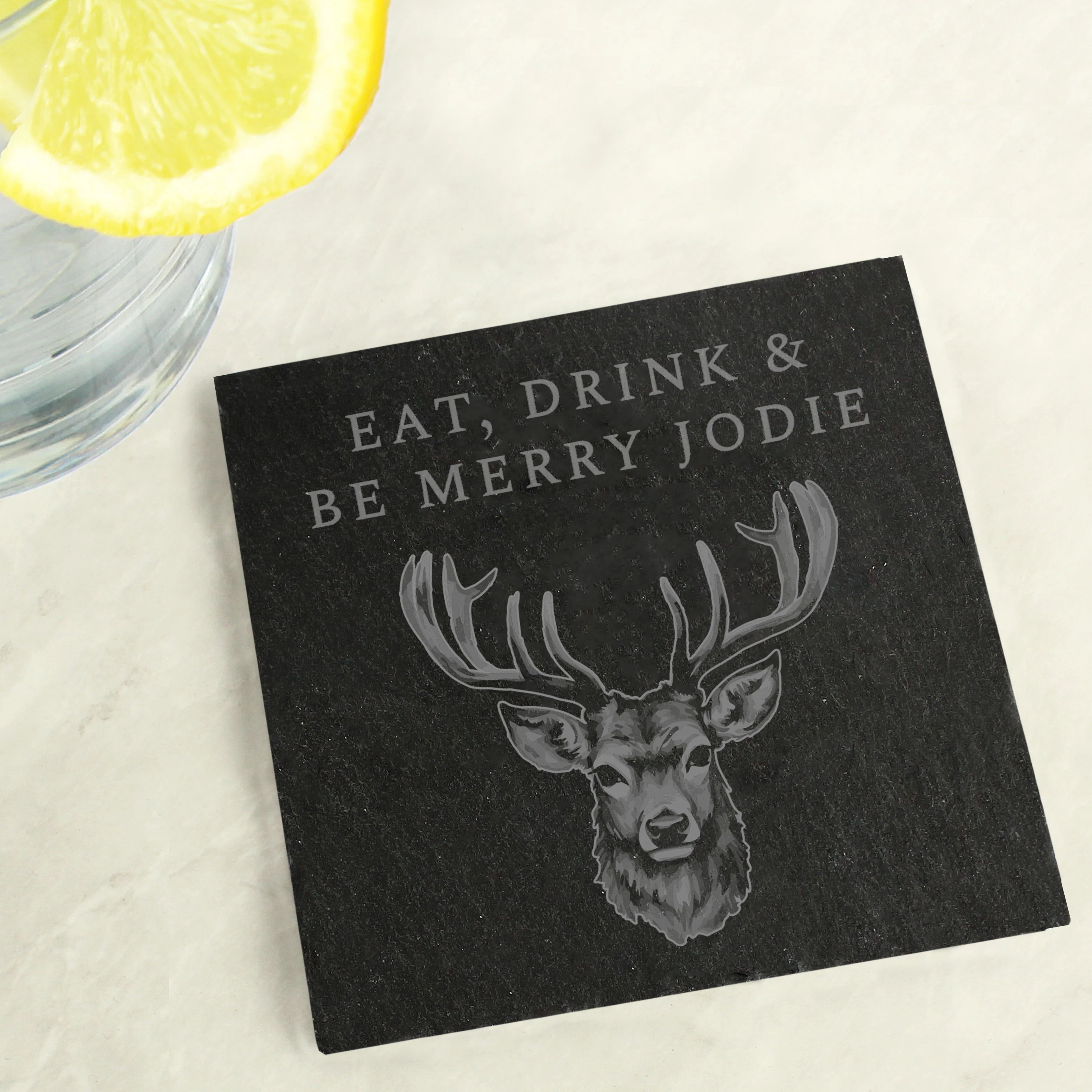 Personalised Stag Slate Coaster - Image 3