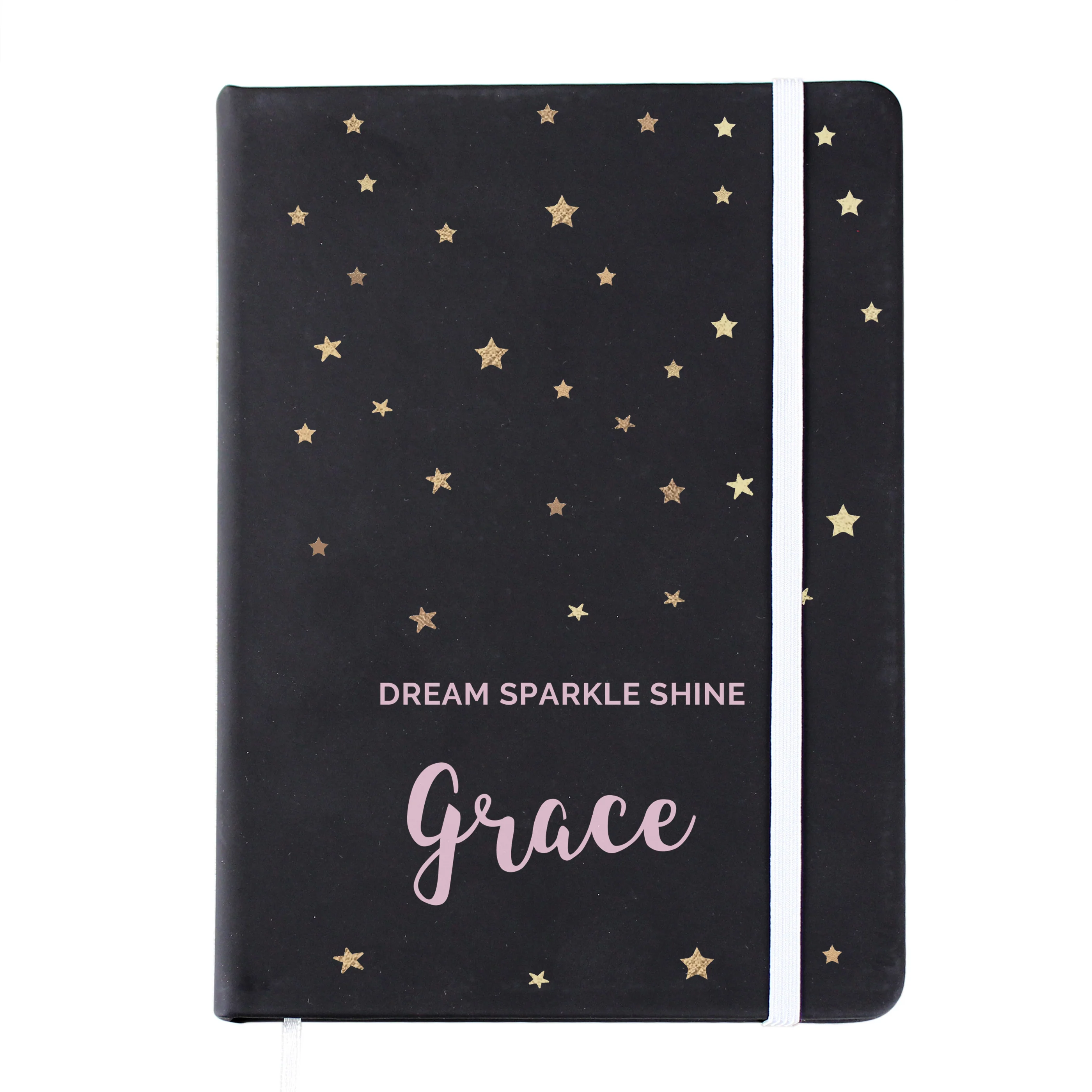 Personalised Starry Black Hardback Notebook - Image 5