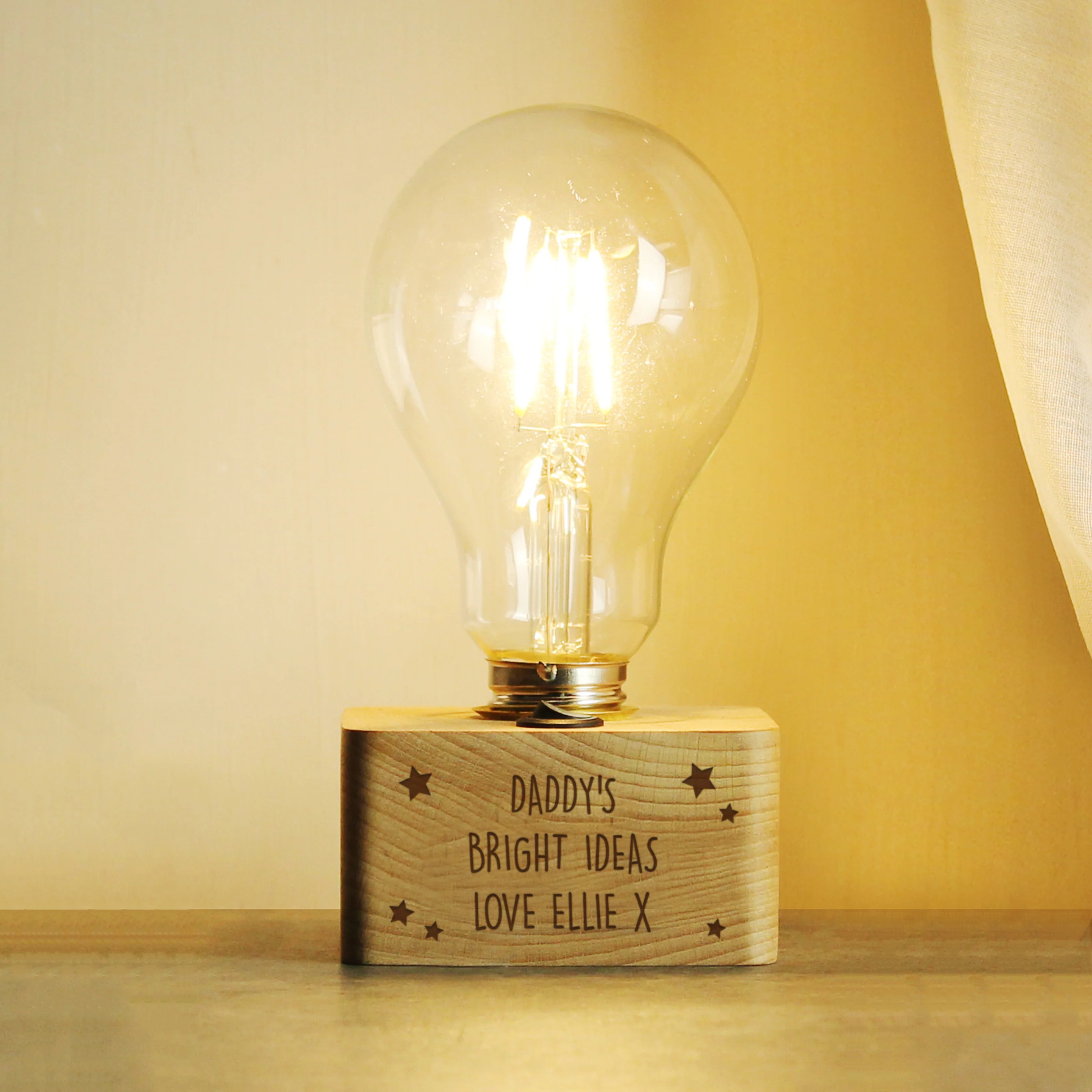 Personalised Stars LED Bulb Table Lamp - Image 3