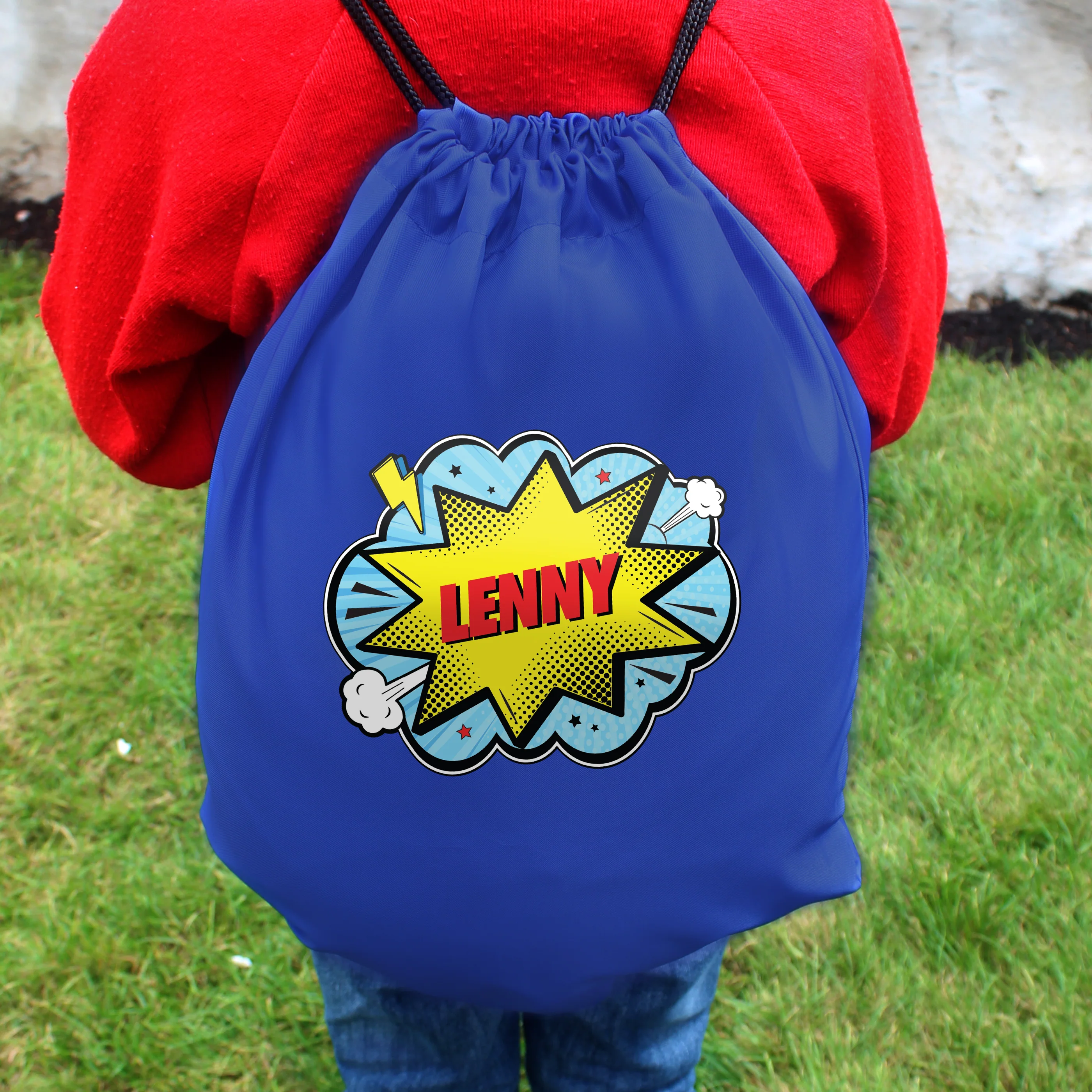 Personalised Super Hero Blue Kit Bag - Image 7