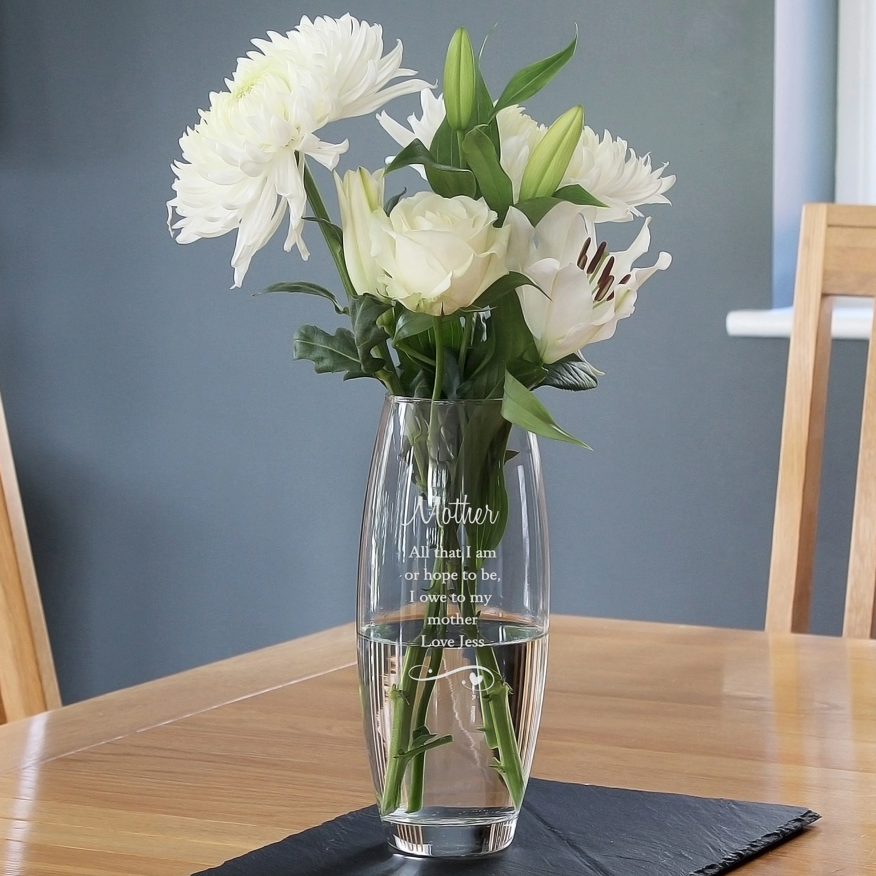 Personalised Swirls & Hearts Bullet Vase - Image 5