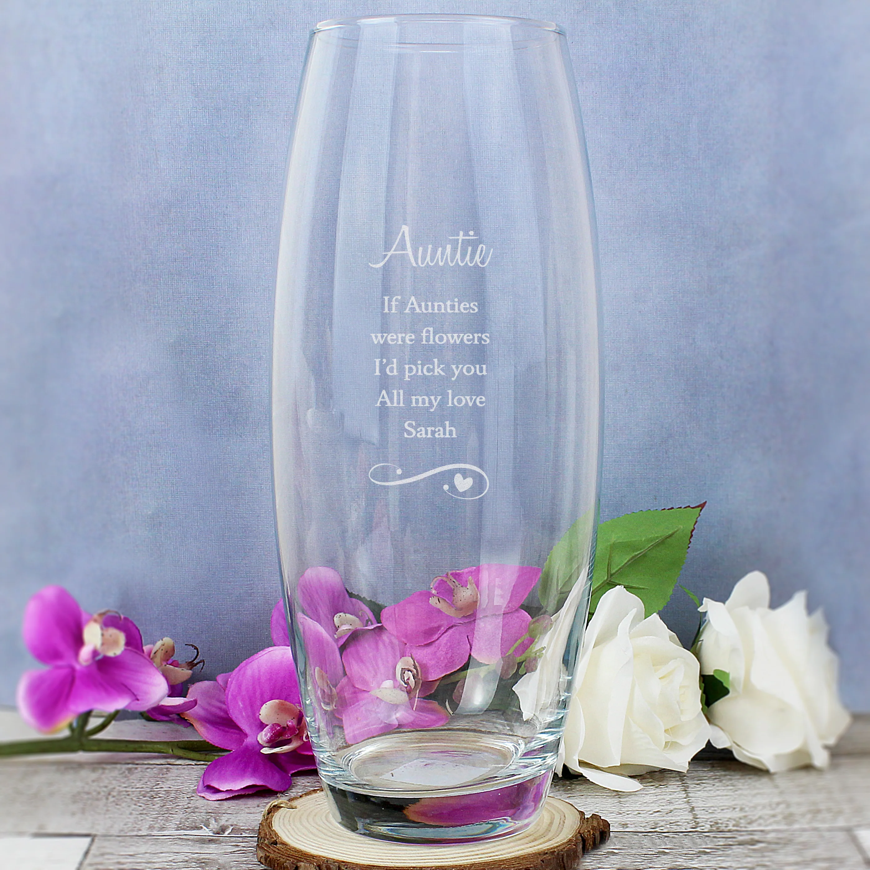 Personalised Swirls & Hearts Bullet Vase - Image 7