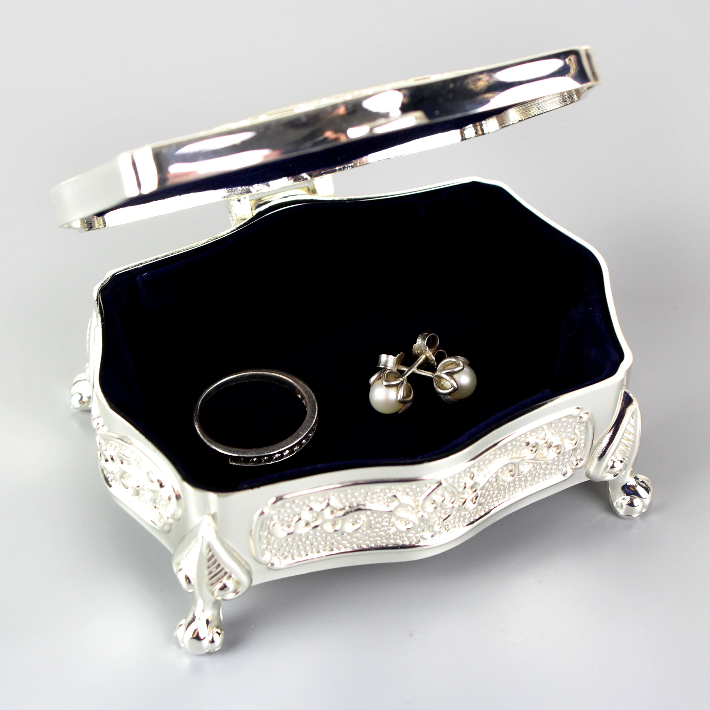 Personalised Swirls & Hearts Small Antique Trinket Box - Image 6