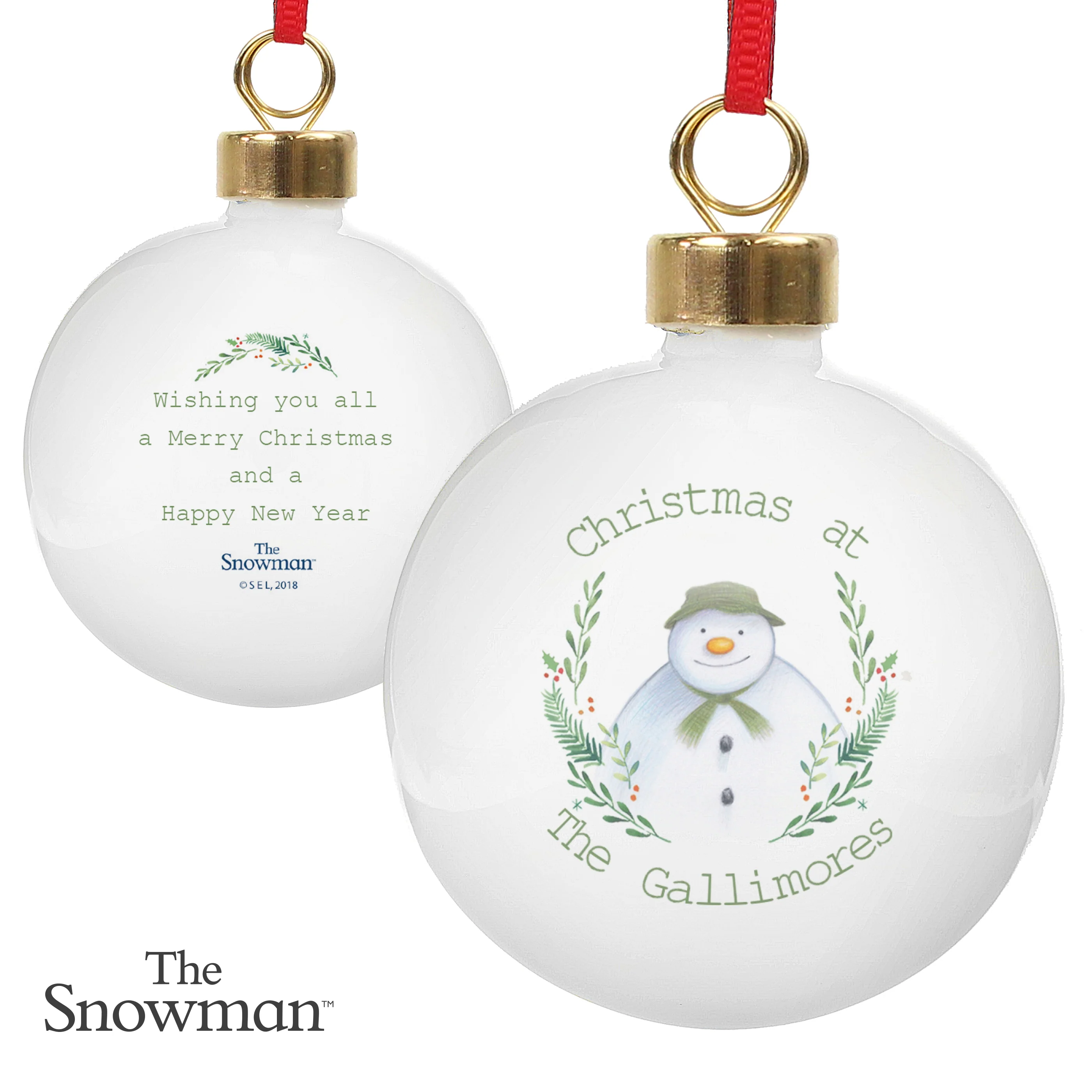 Personalised The Snowman Winter Garden Bauble - Image 5