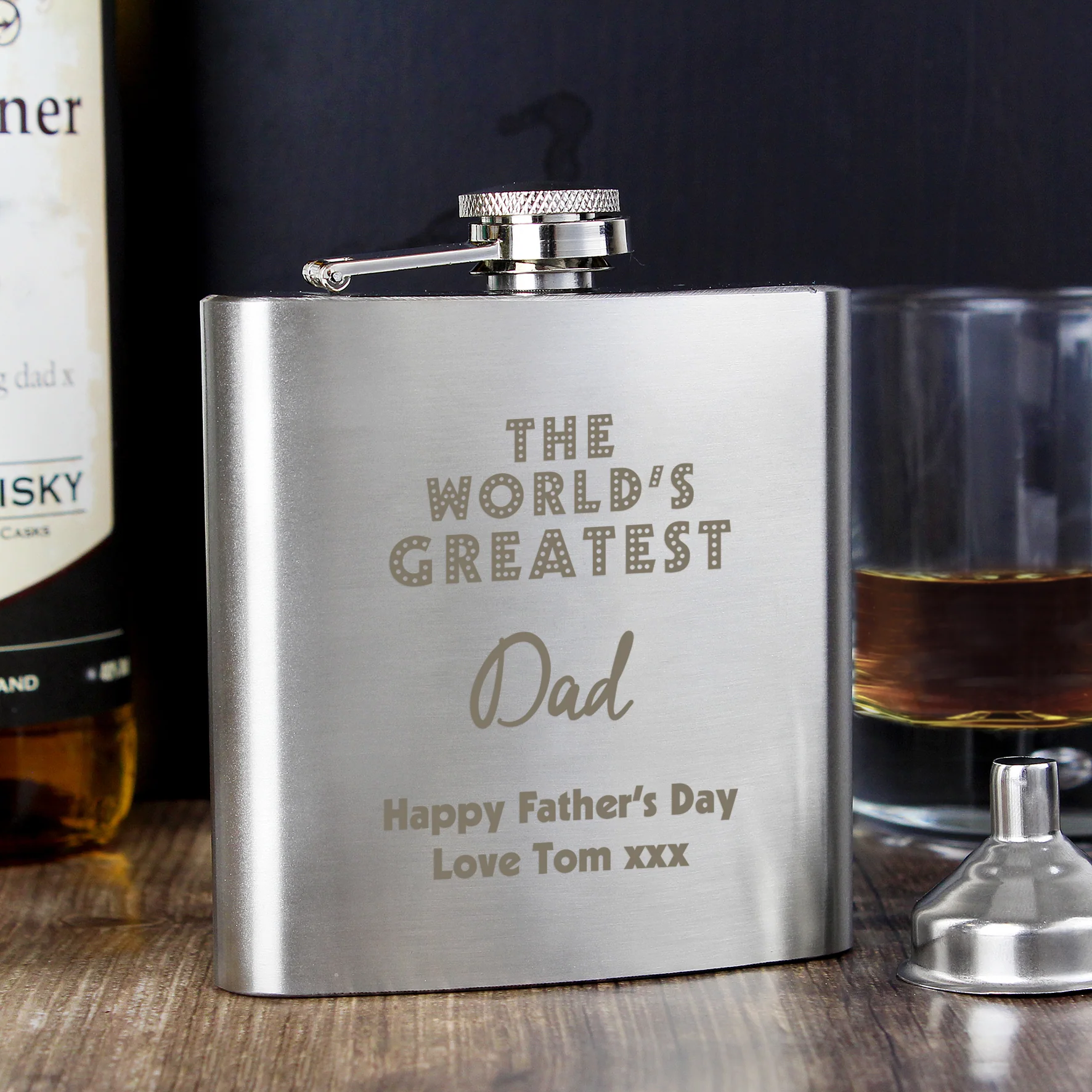 Personalised 'The World's Greatest' Hip Flask - Image 2