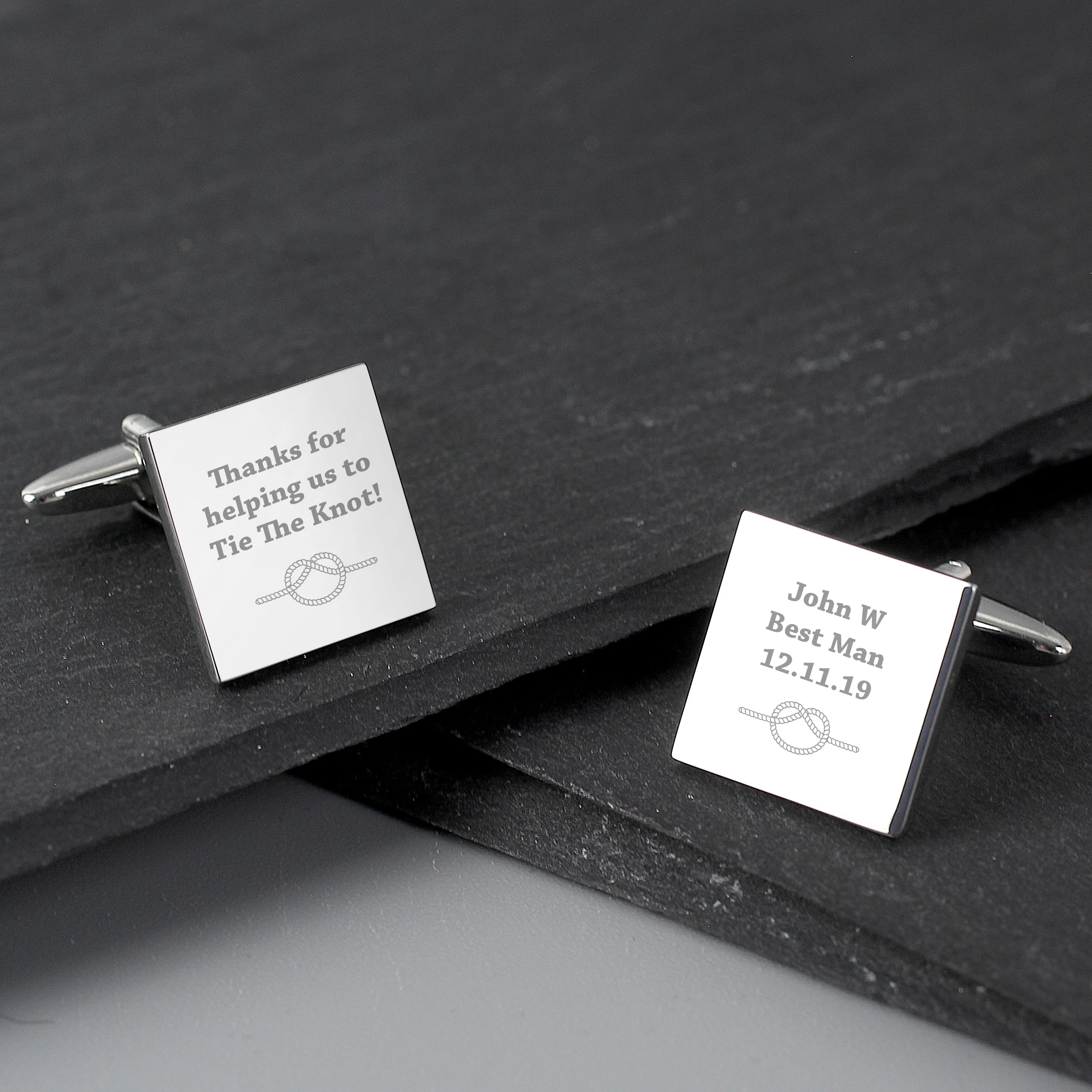 Personalised Tie the Knot Square Cufflinks - Image 3