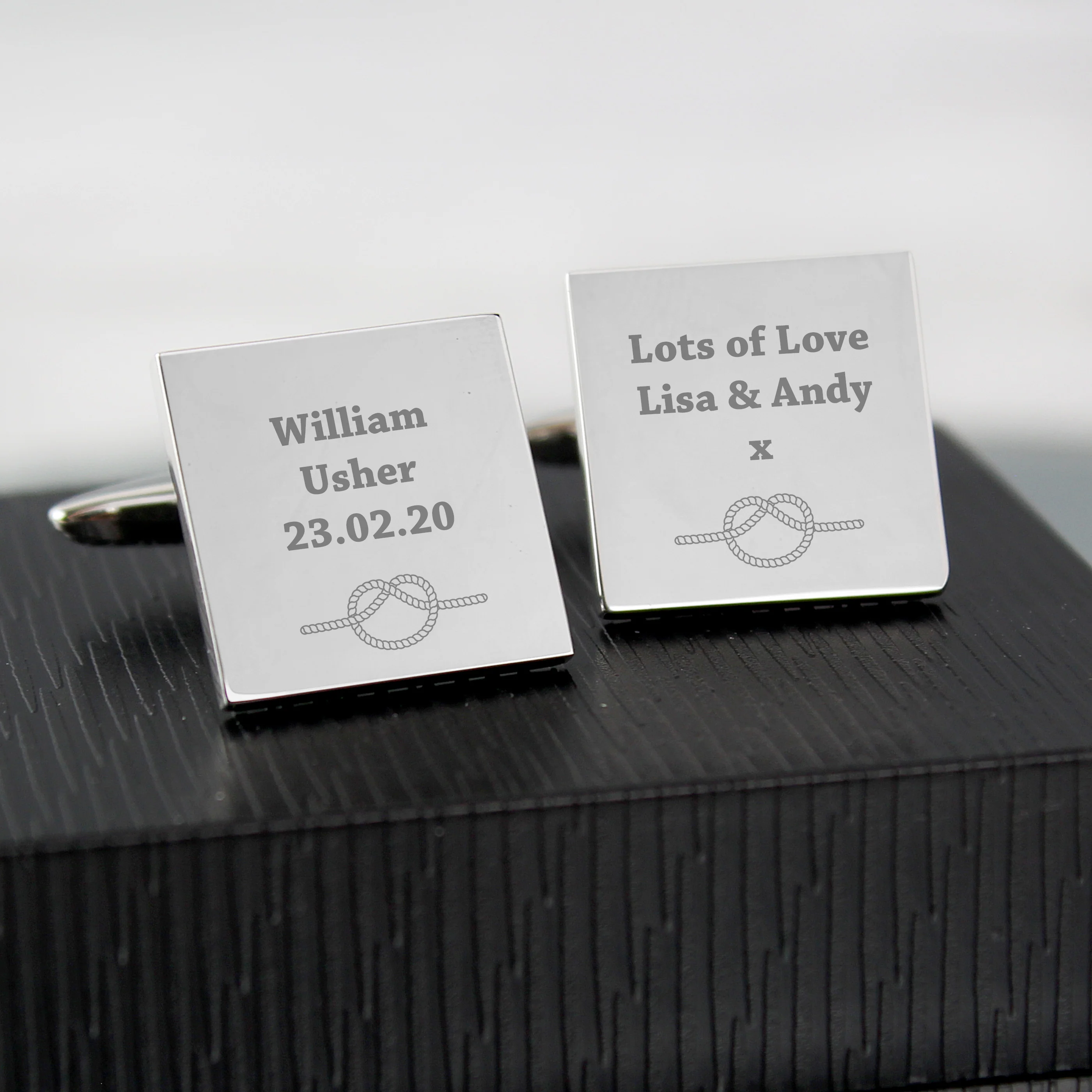 Personalised Tie the Knot Square Cufflinks - Image 4