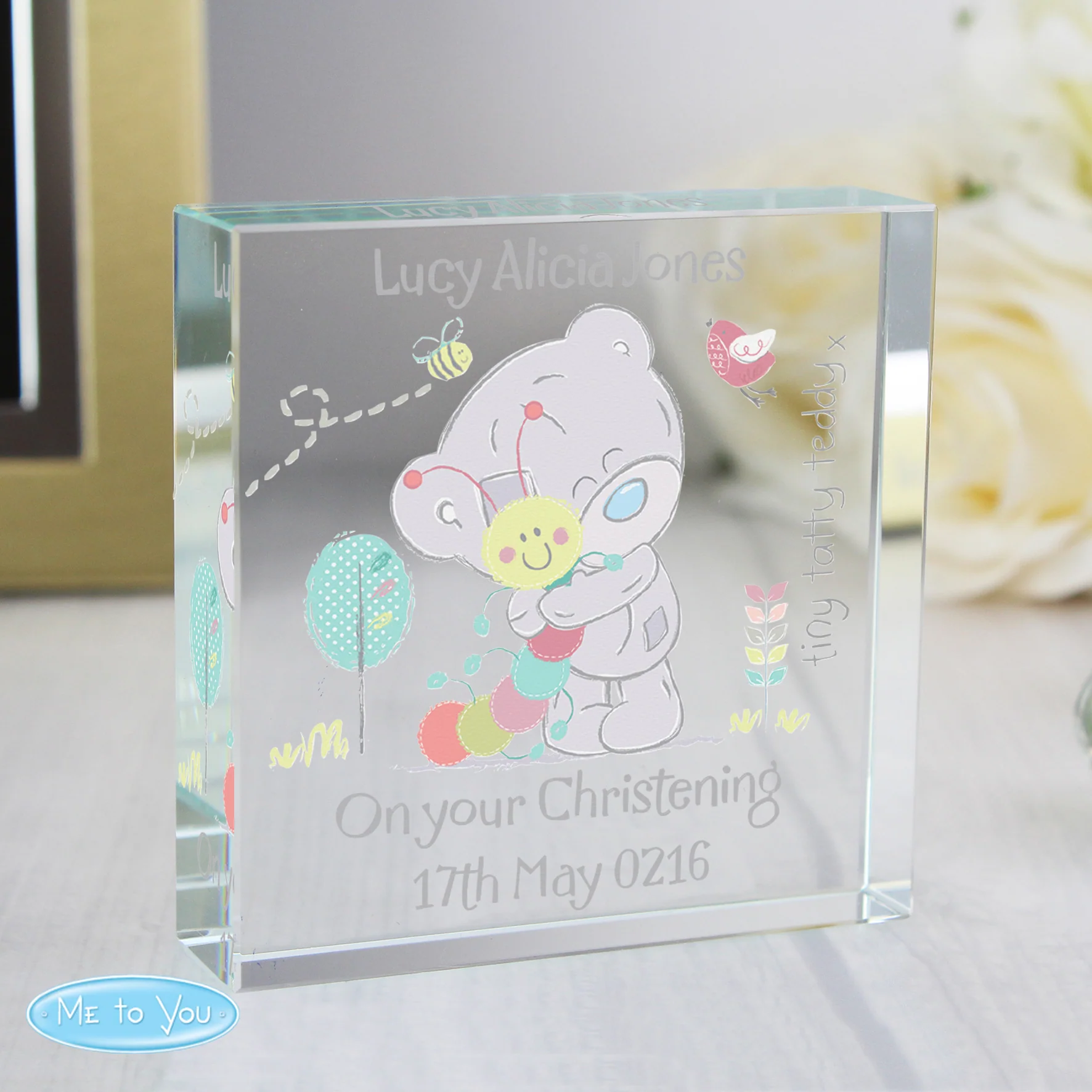Personalised Tiny Tatty Teddy Cuddle Bug Crystal Token - Image 2