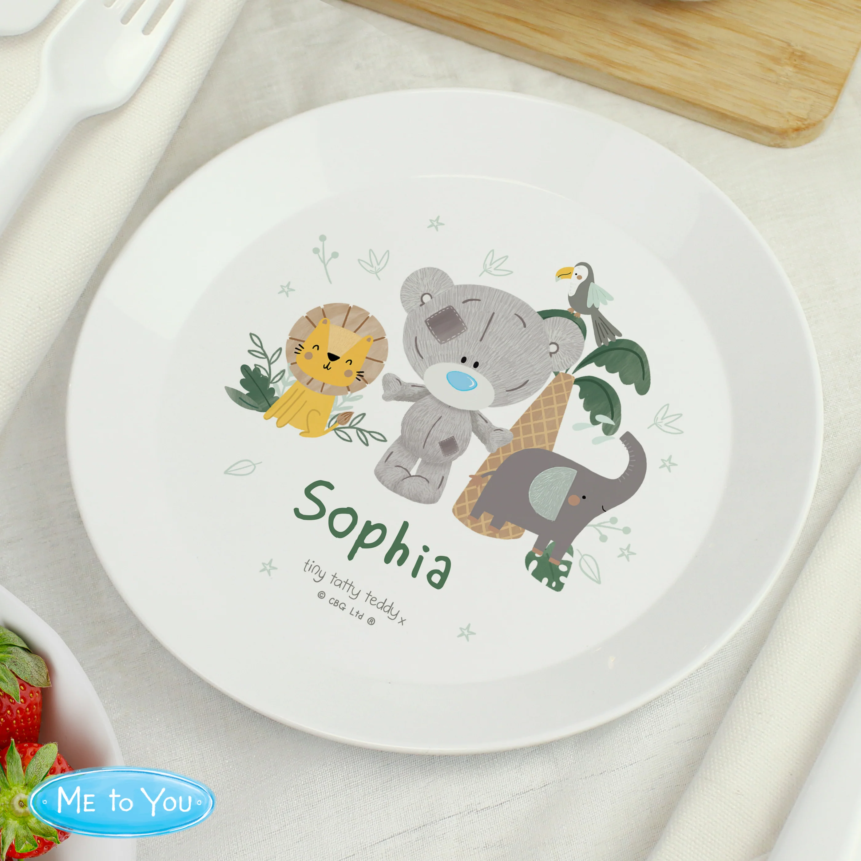 Personalised Tiny Tatty Teddy Jungle Animals Plate - Image 3