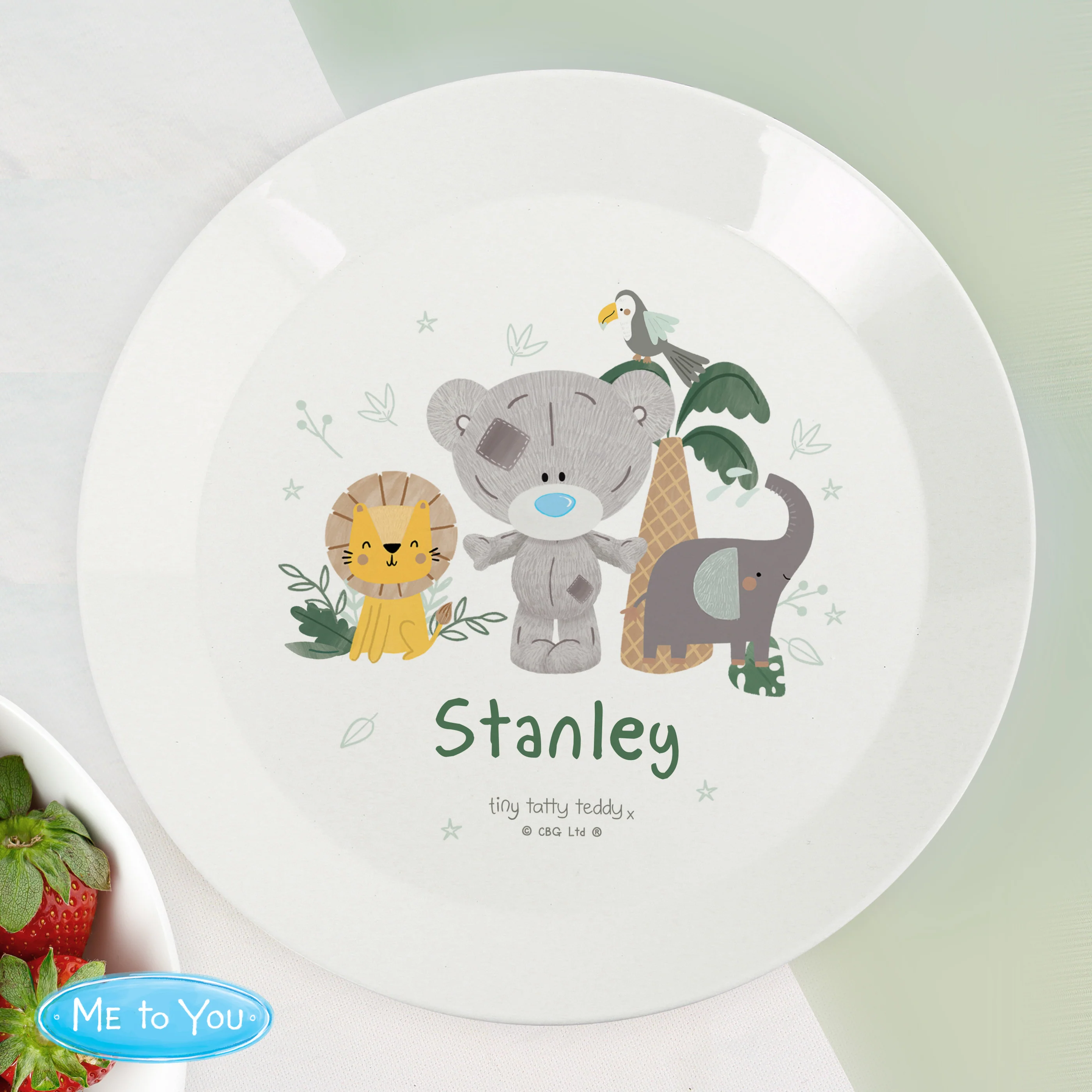 Personalised Tiny Tatty Teddy Jungle Animals Plate - Image 4