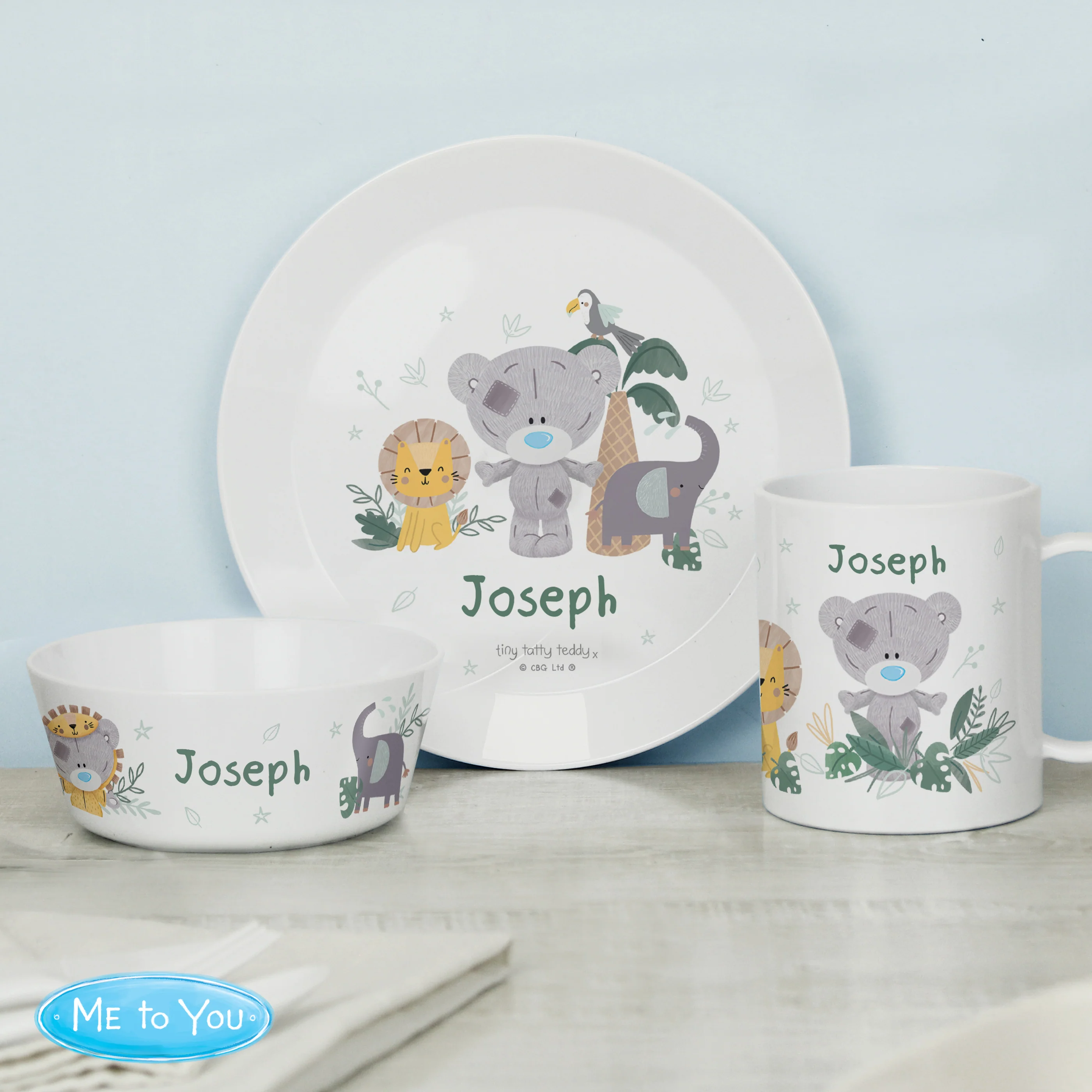 Personalised Tiny Tatty Teddy Jungle Animals Plate - Image 6