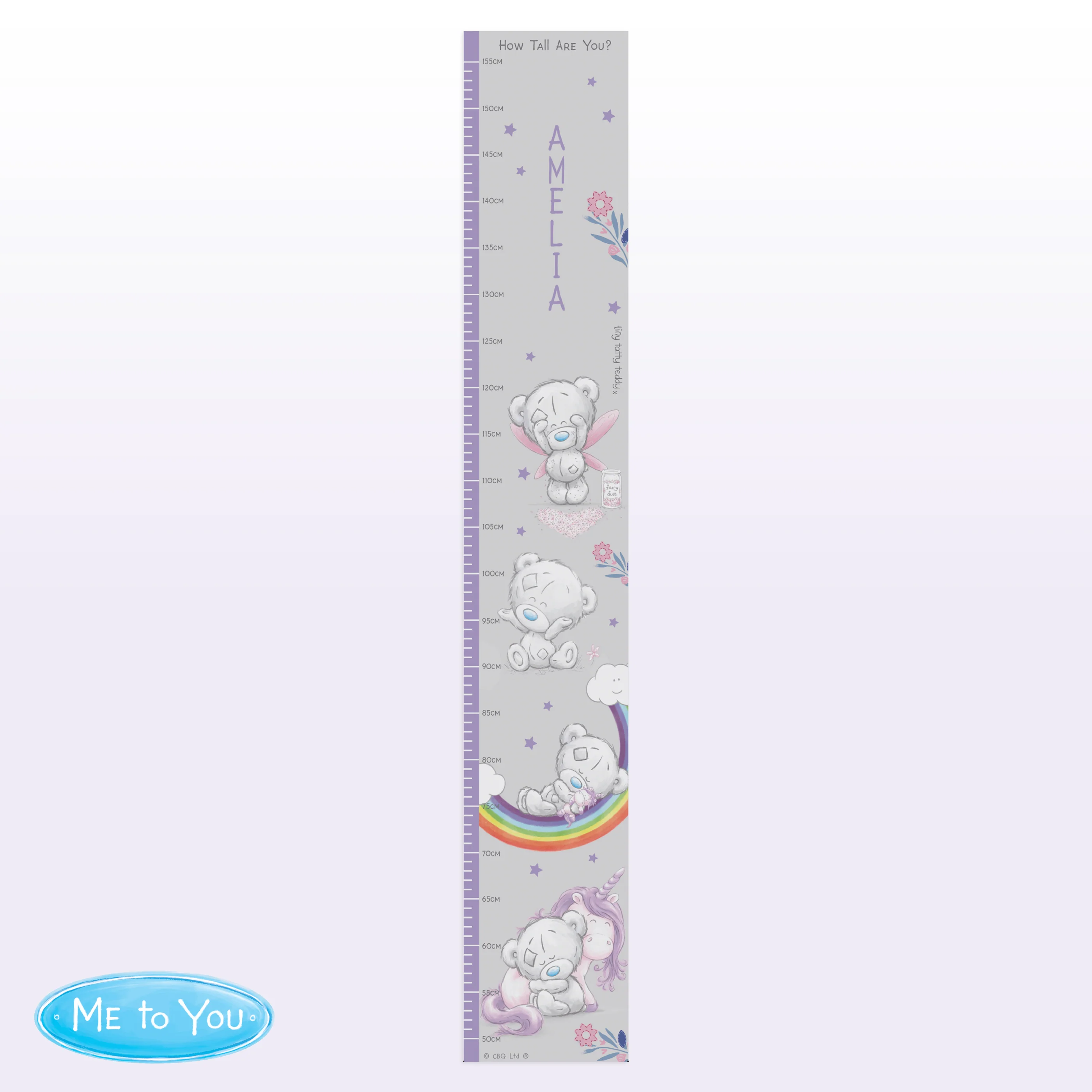 Personalised Tiny Tatty Teddy Unicorn Height Chart - Image 3