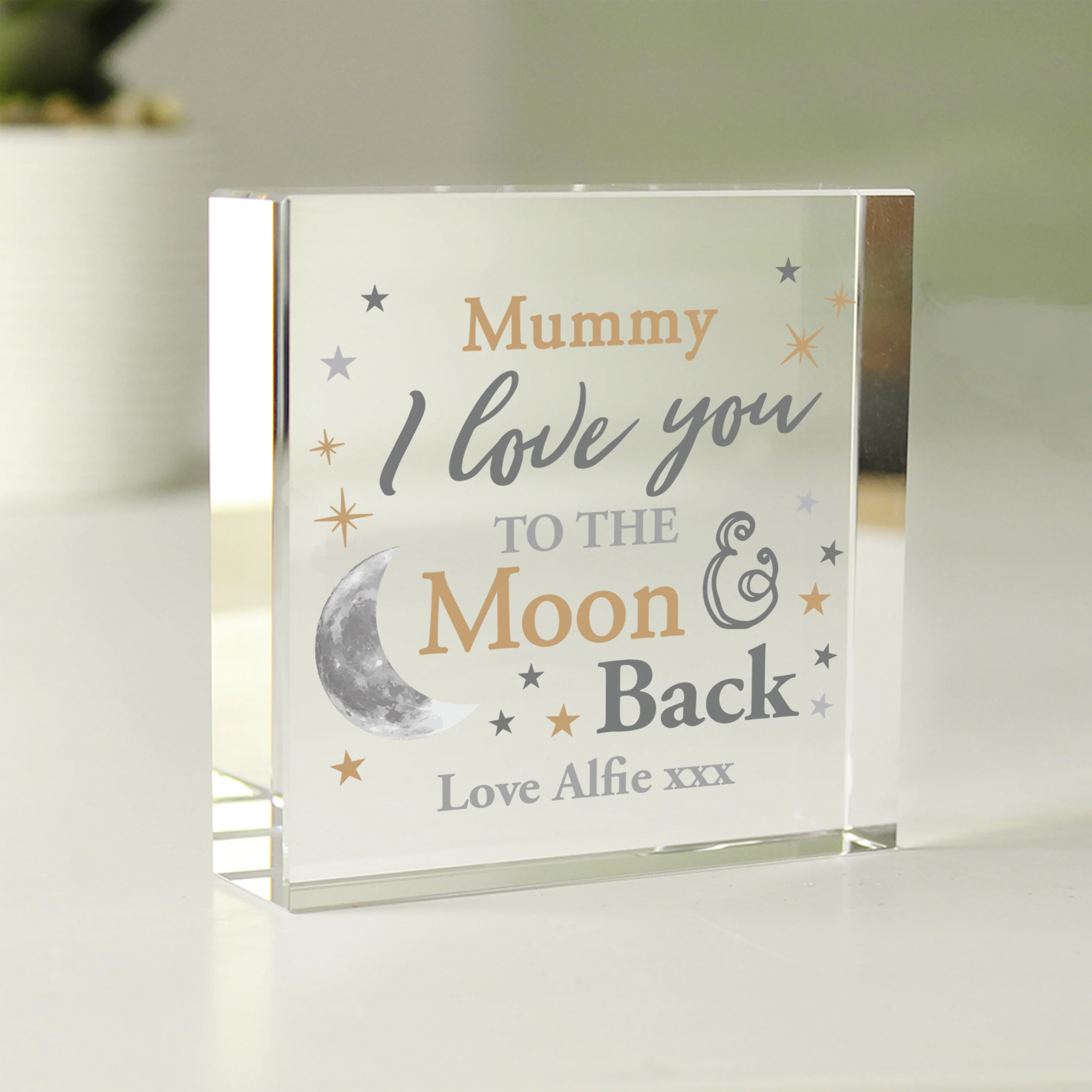 Personalised To the Moon and Back... Crystal Token - Image 3