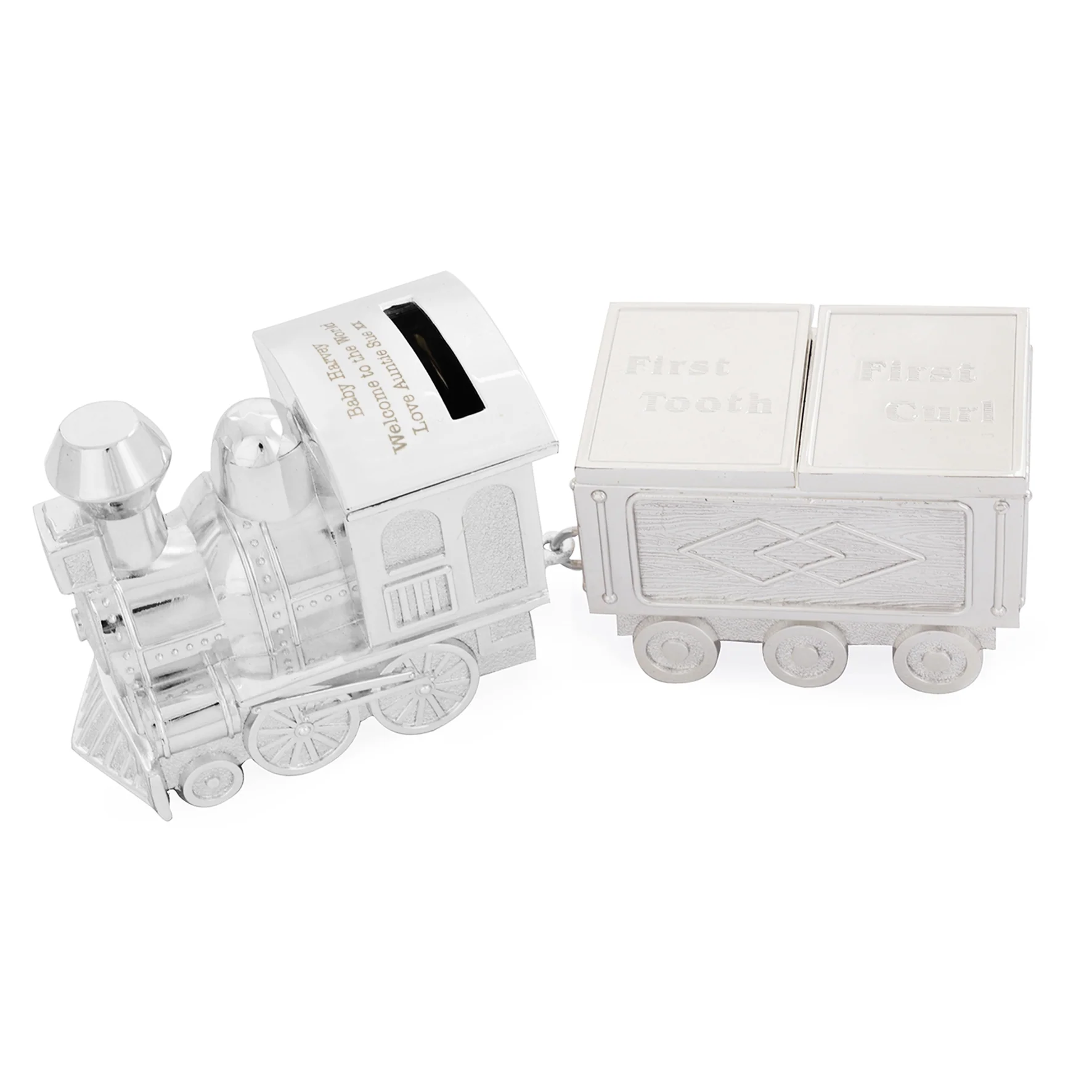 Personalised Train Money Box with Tooth & Curl Trinket Box - Image 5