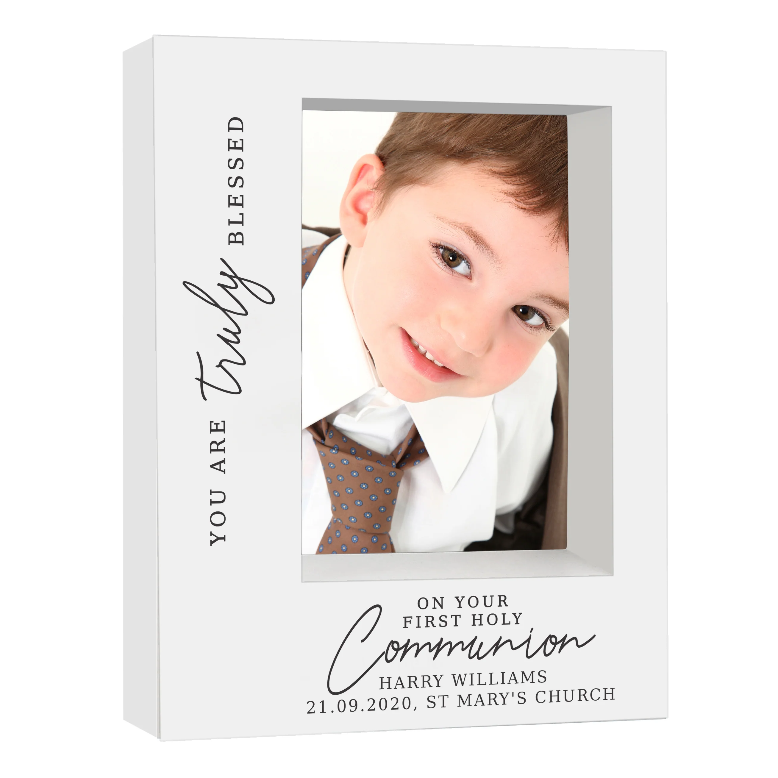 Personalised 'Truly Blessed' First Holy Communion 5x7 Box Photo Frame - Image 2
