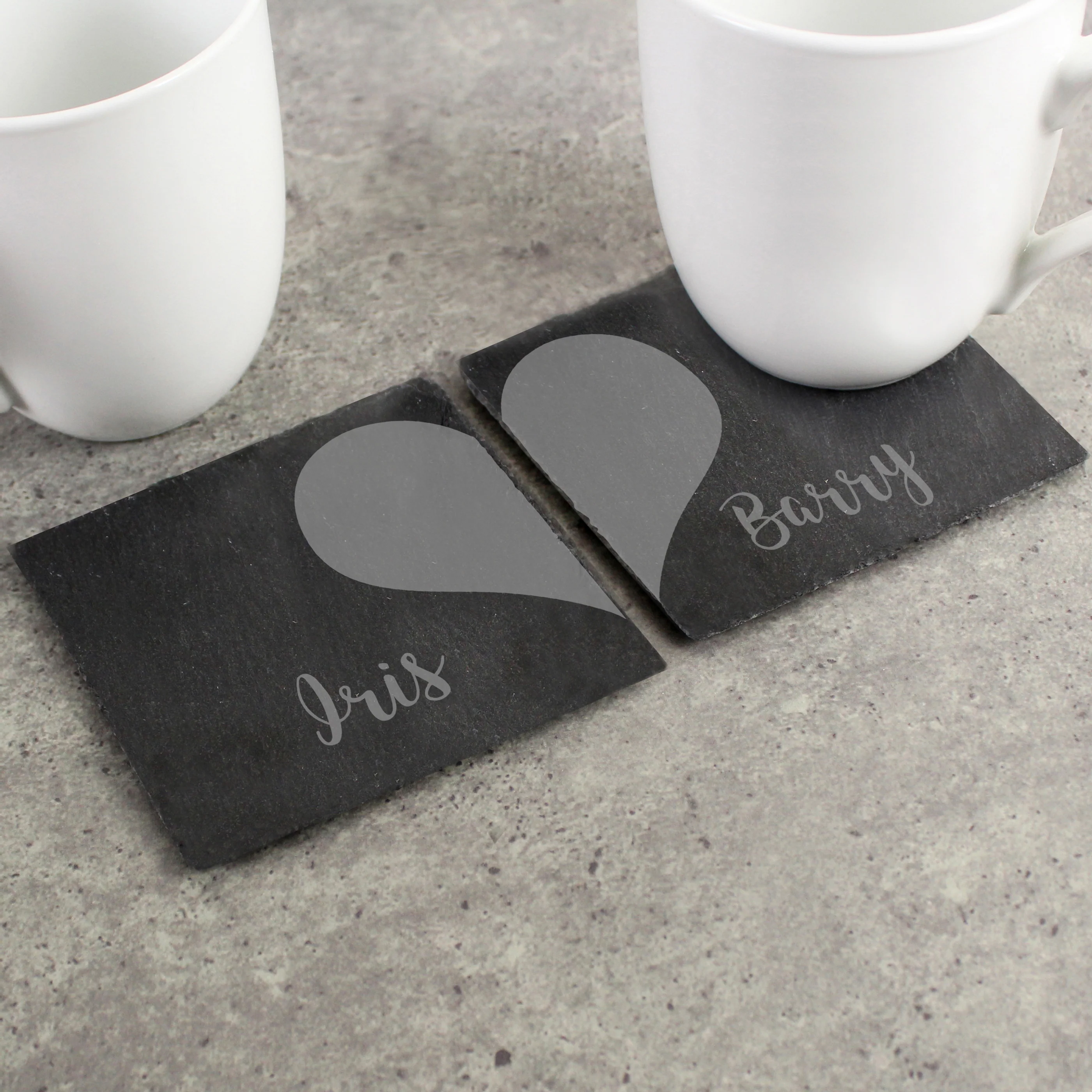 Personalised Two Hearts Slate Coaster Set - Image 5