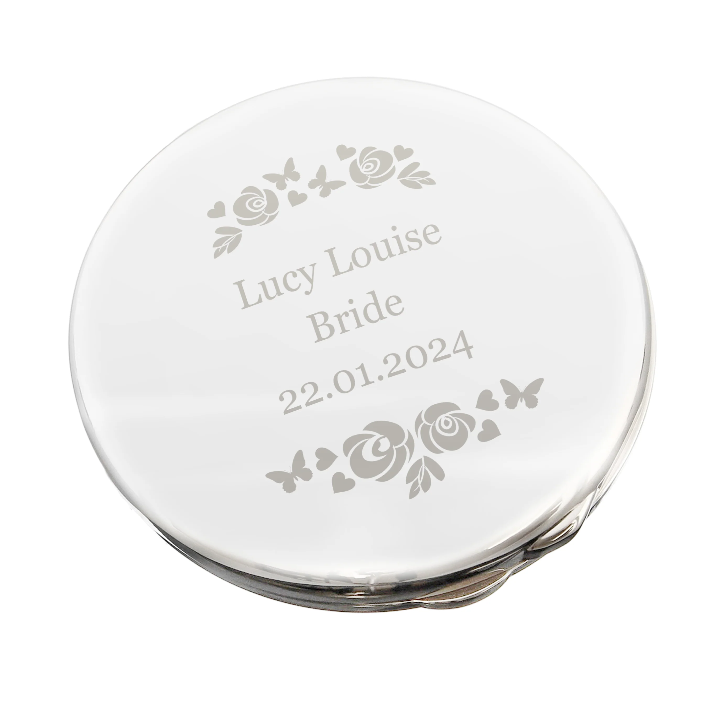 Personalised Vintage Rose Compact Mirror - Image 5