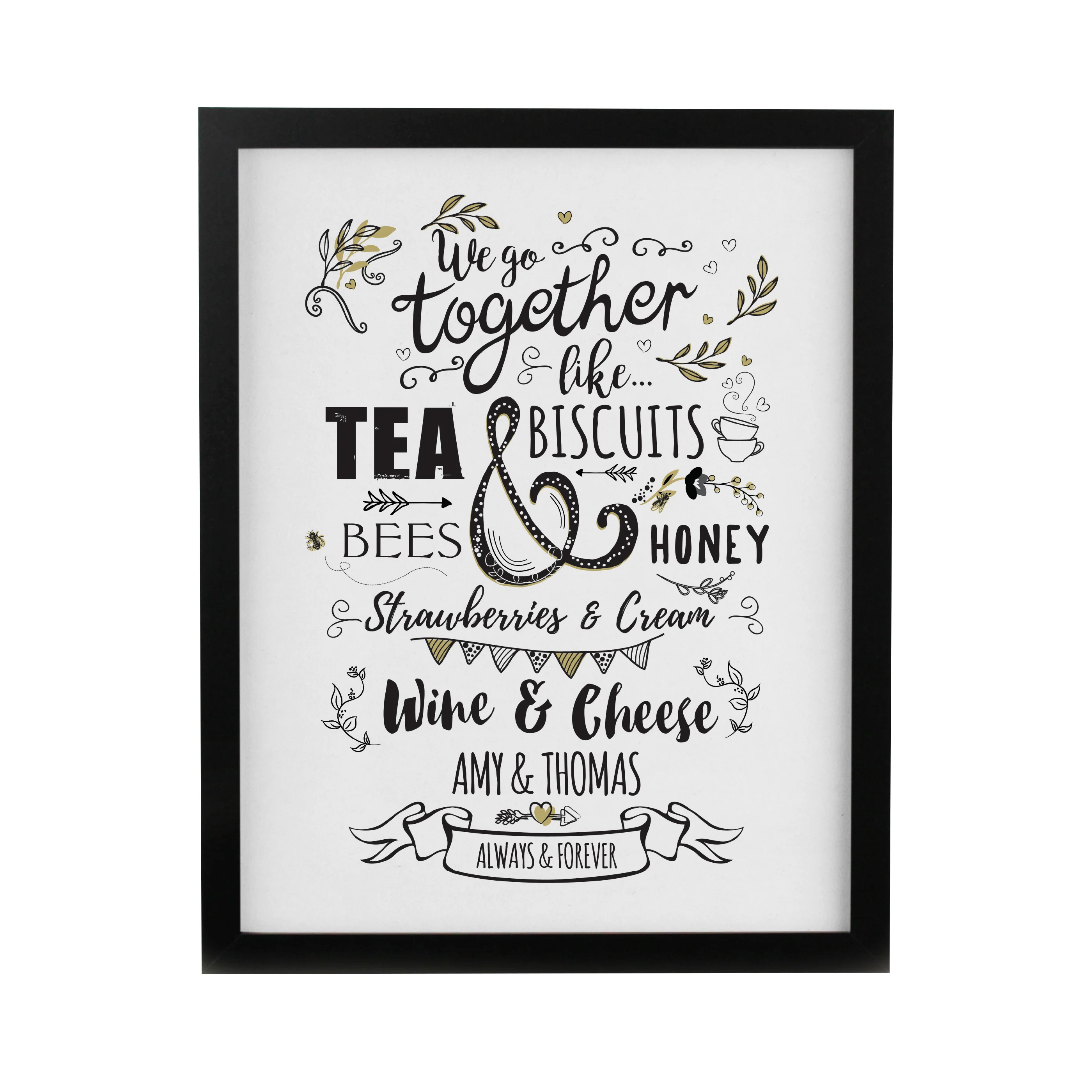 Personalised We go Together Black Poster Frame - Image 3