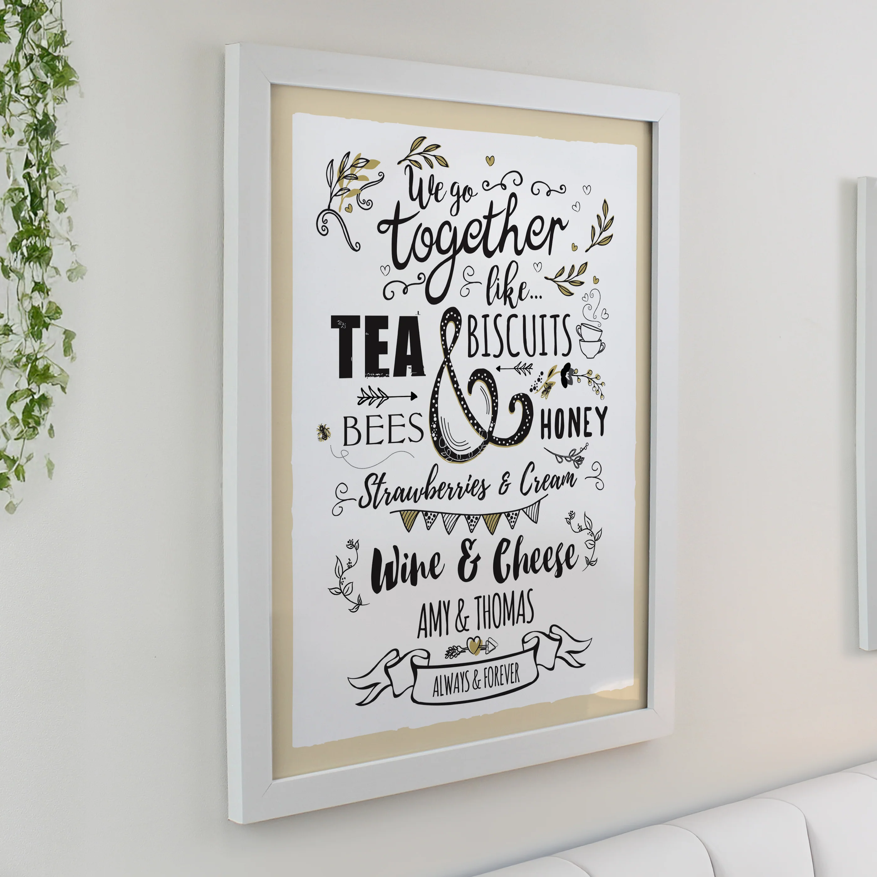 Personalised We go Together White Poster Frame - Image 2
