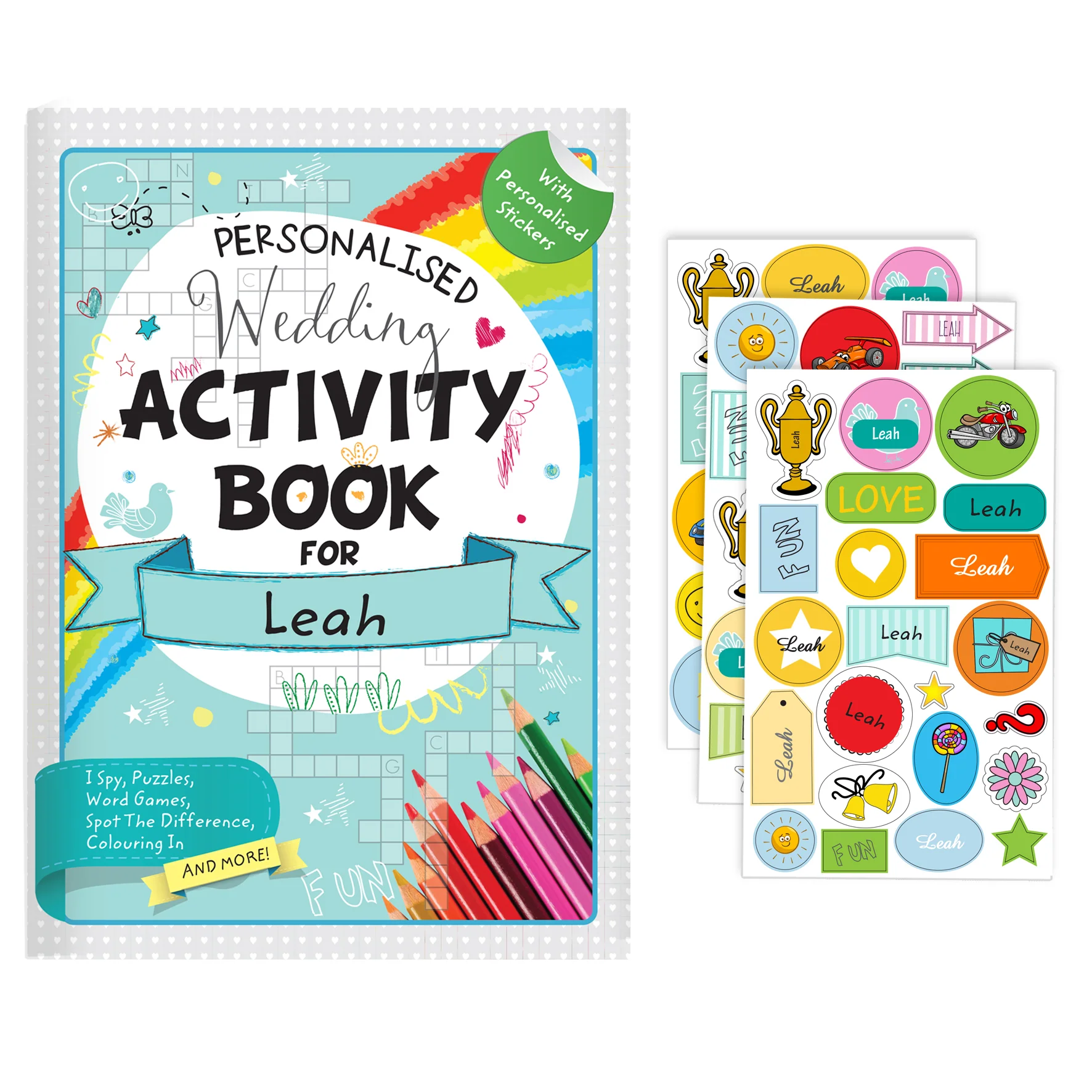 Personalised Wedding Activity Book with Stickers - Image 2
