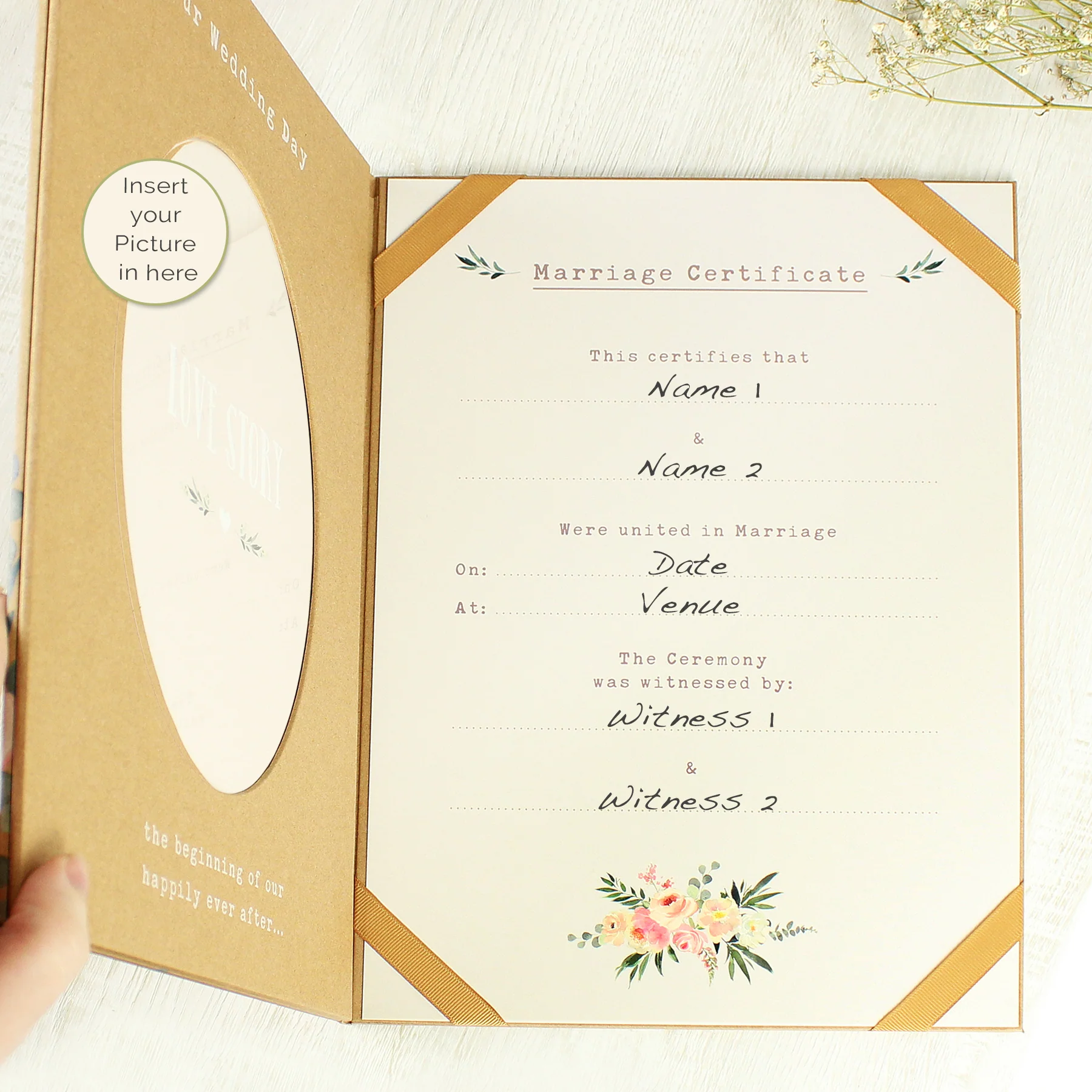 Personalised Wedding Certificate and Photo Display Book - Image 3