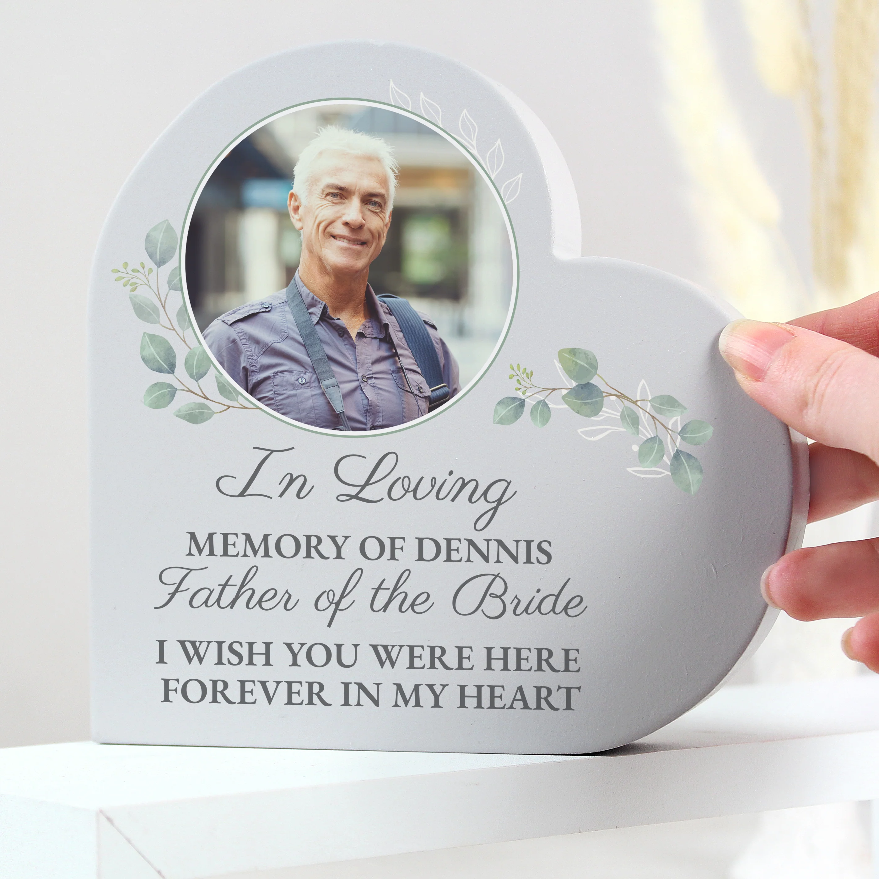 Personalised Wedding Memory Table Heart Ornament - Image 3