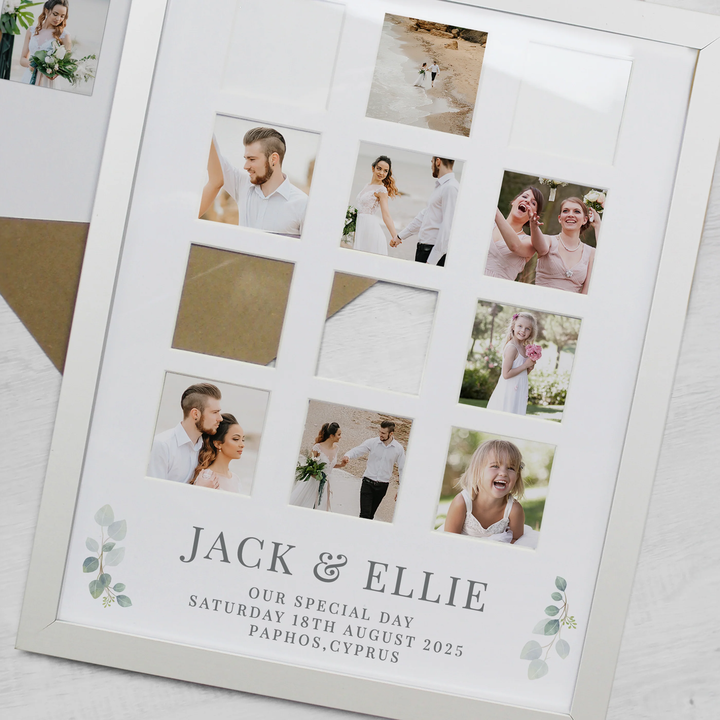 Personalised Wedding White Multi Photo Frame - Image 4
