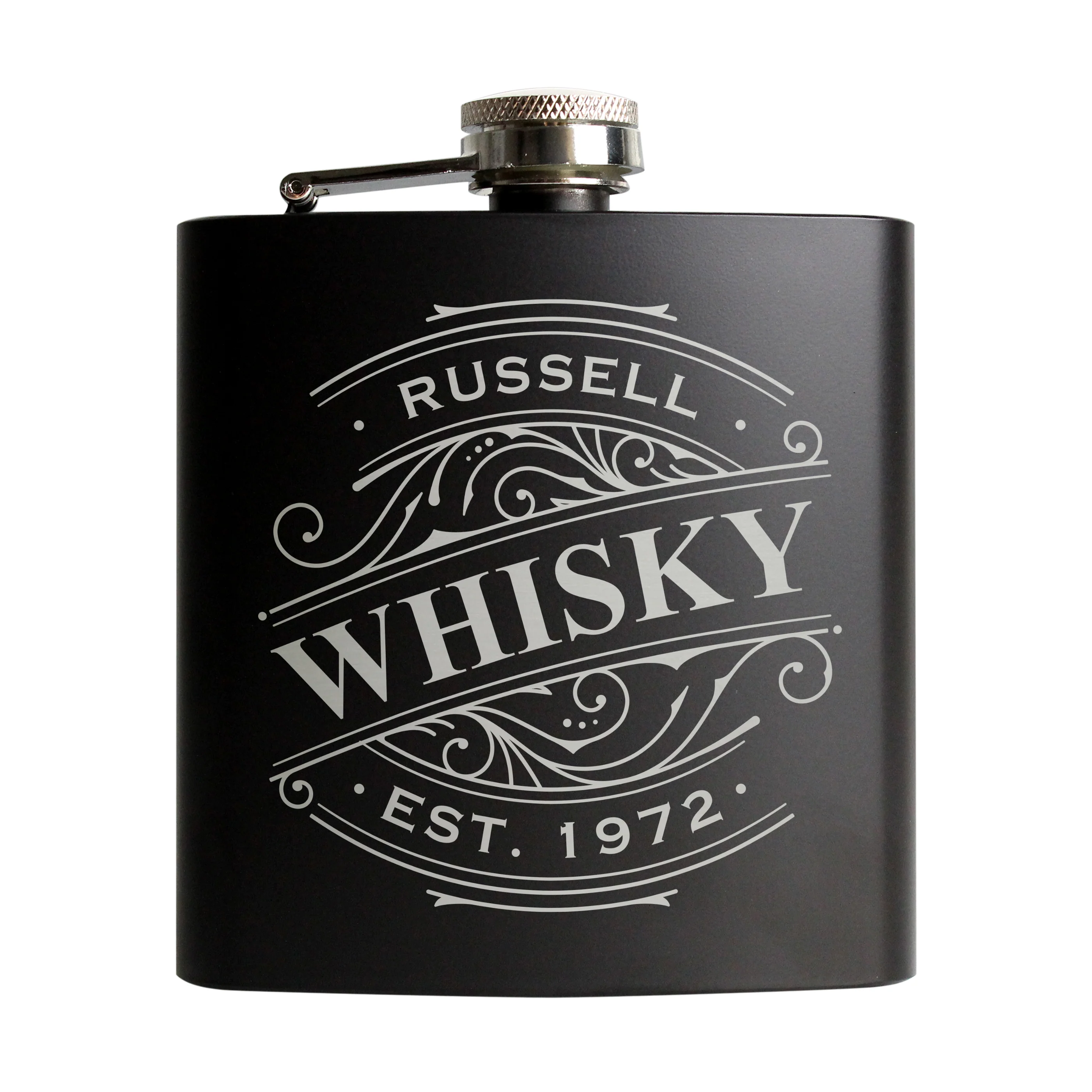 Personalised Whisky Black Hip Flask - Image 5
