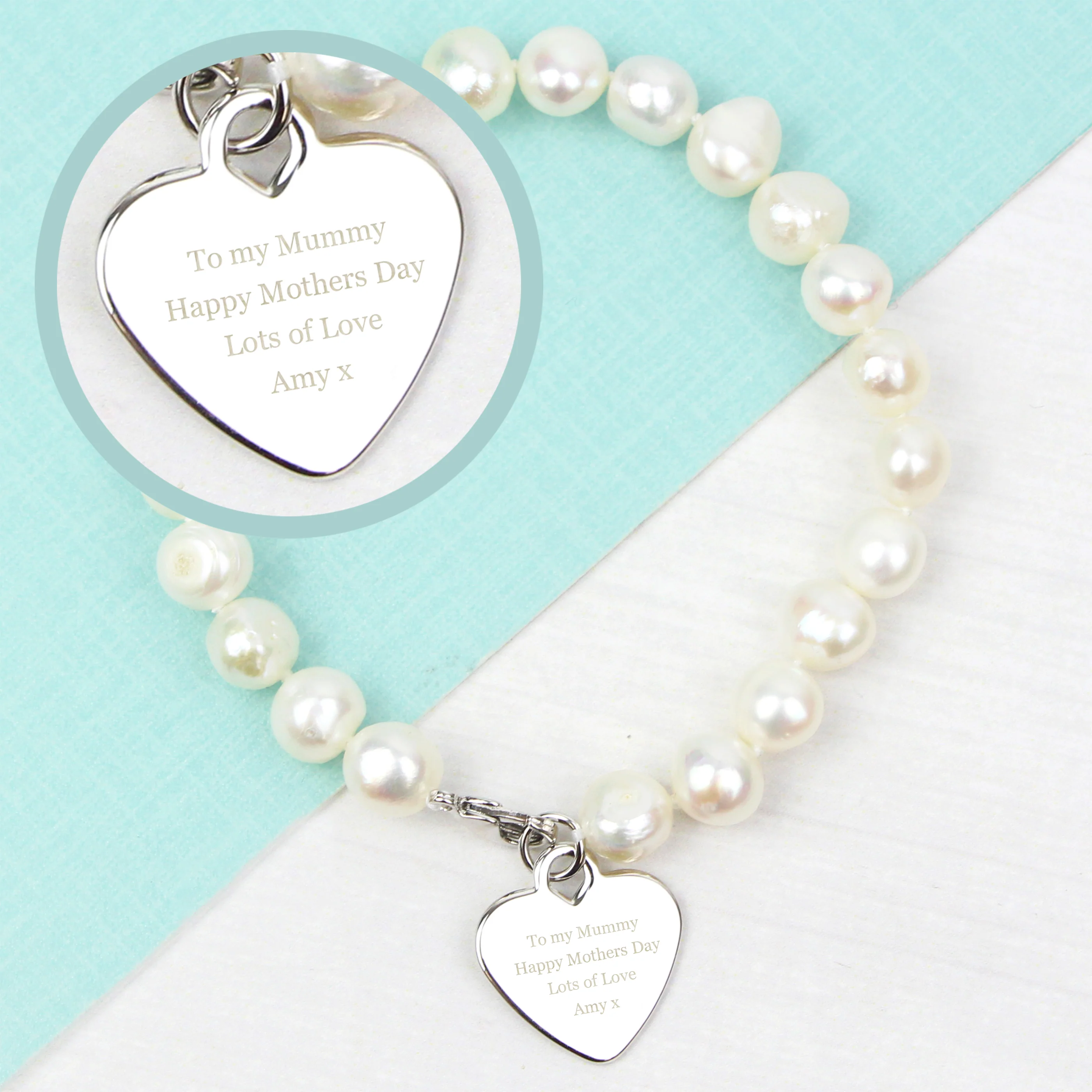 Personalised White Freshwater Pearl Message Bracelet - Image 5