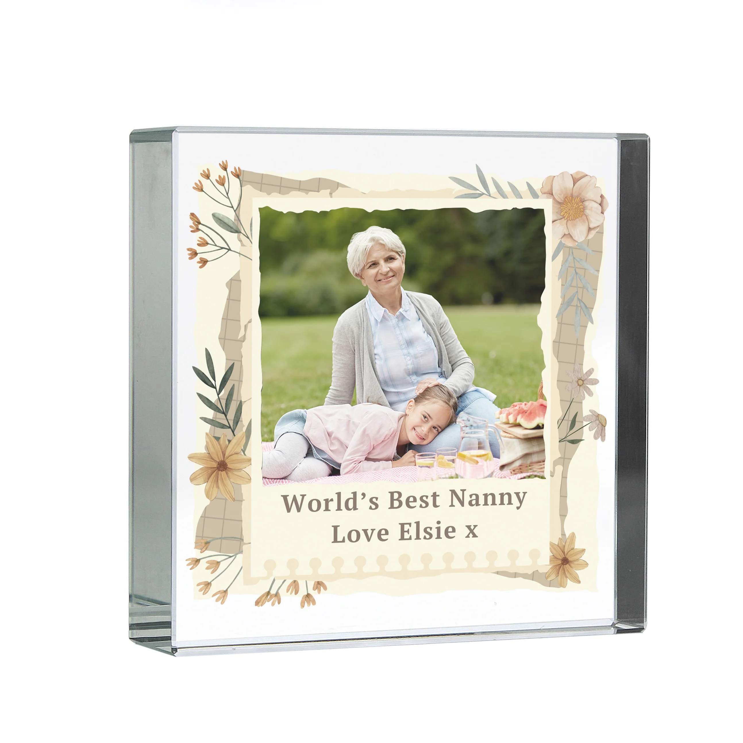 Personalised Wild Flowers Photo Upload Small Crystal Token - Image 5