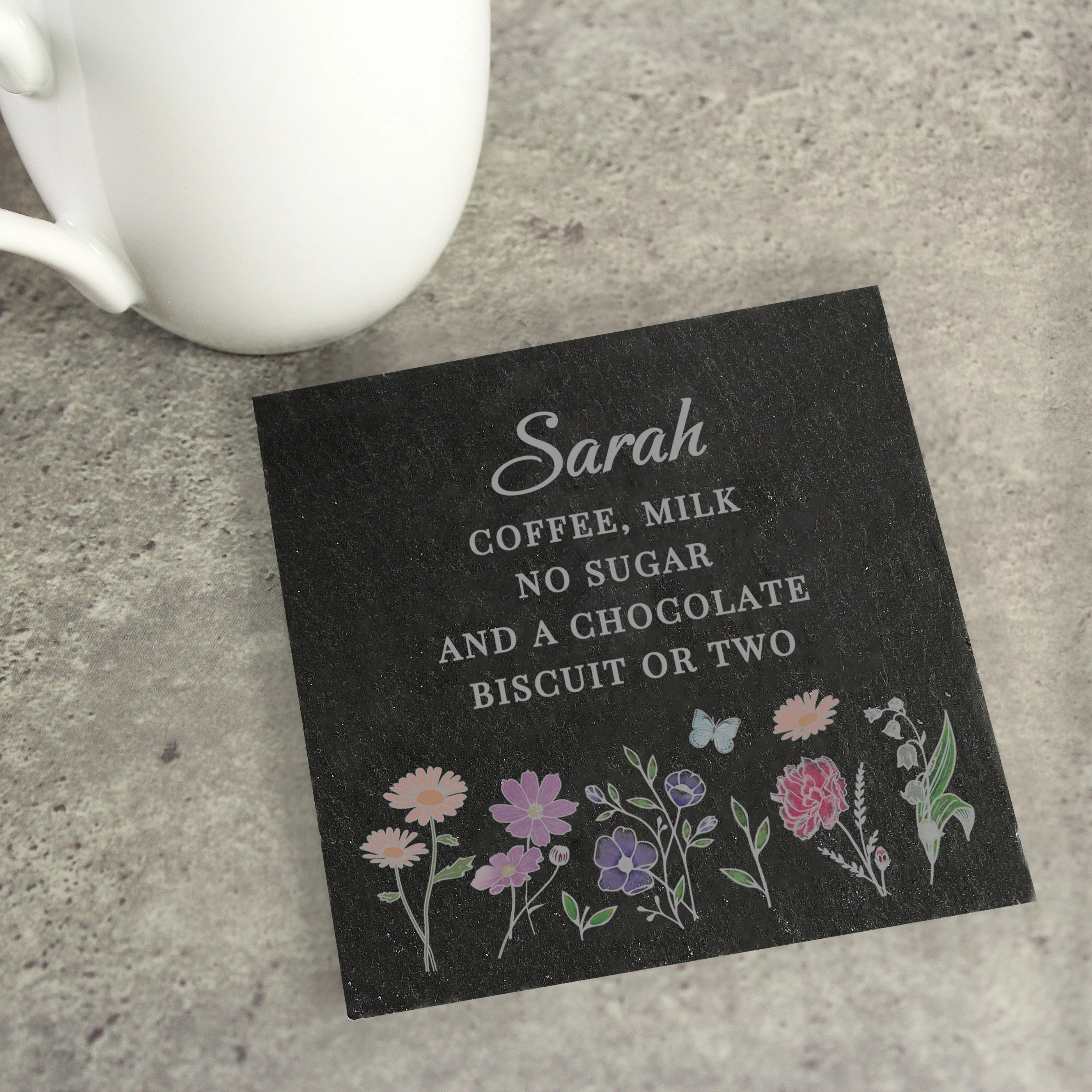 Personalised Wild Flowers Slate Coaster - Image 3