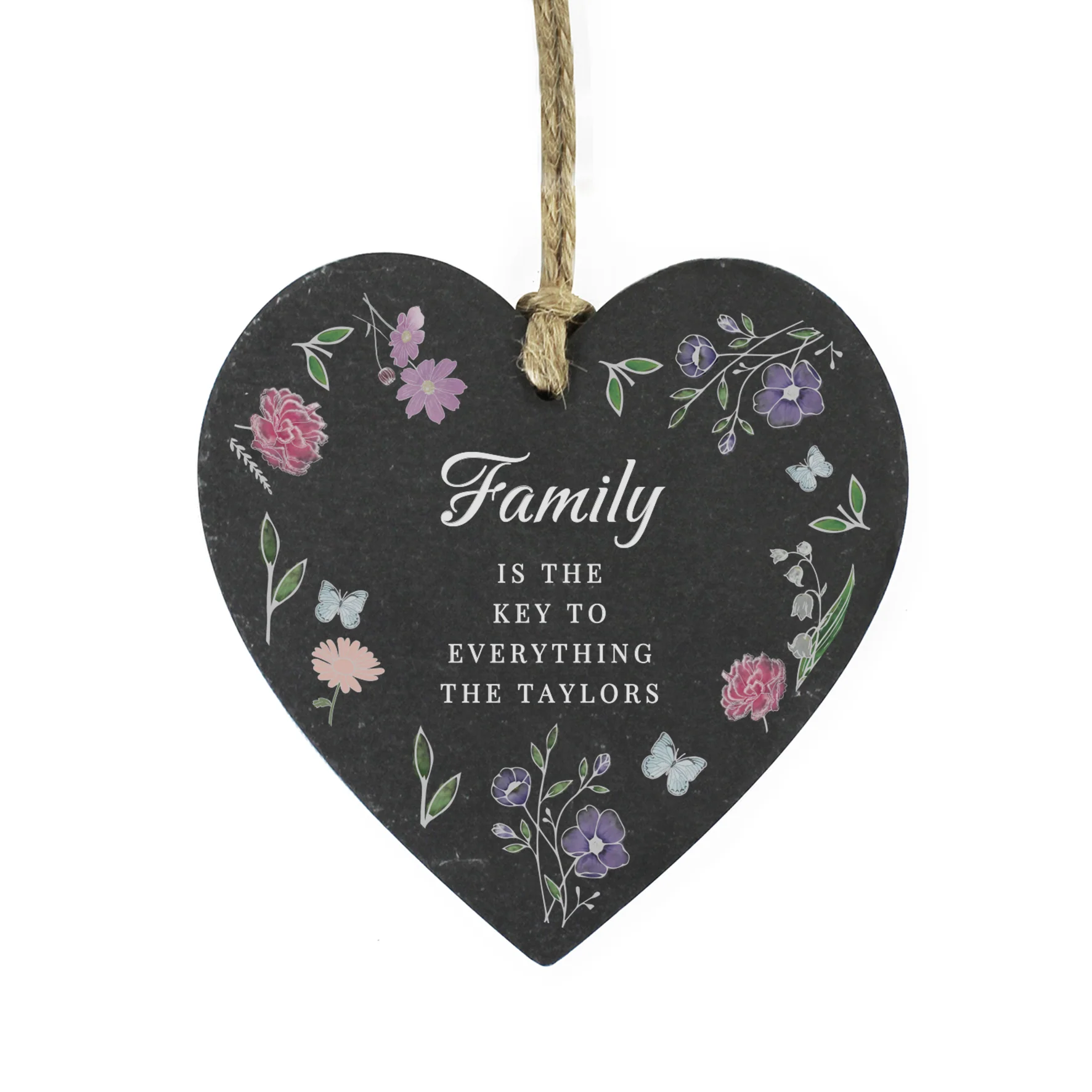Personalised Wild Flowers Slate Heart - Image 5