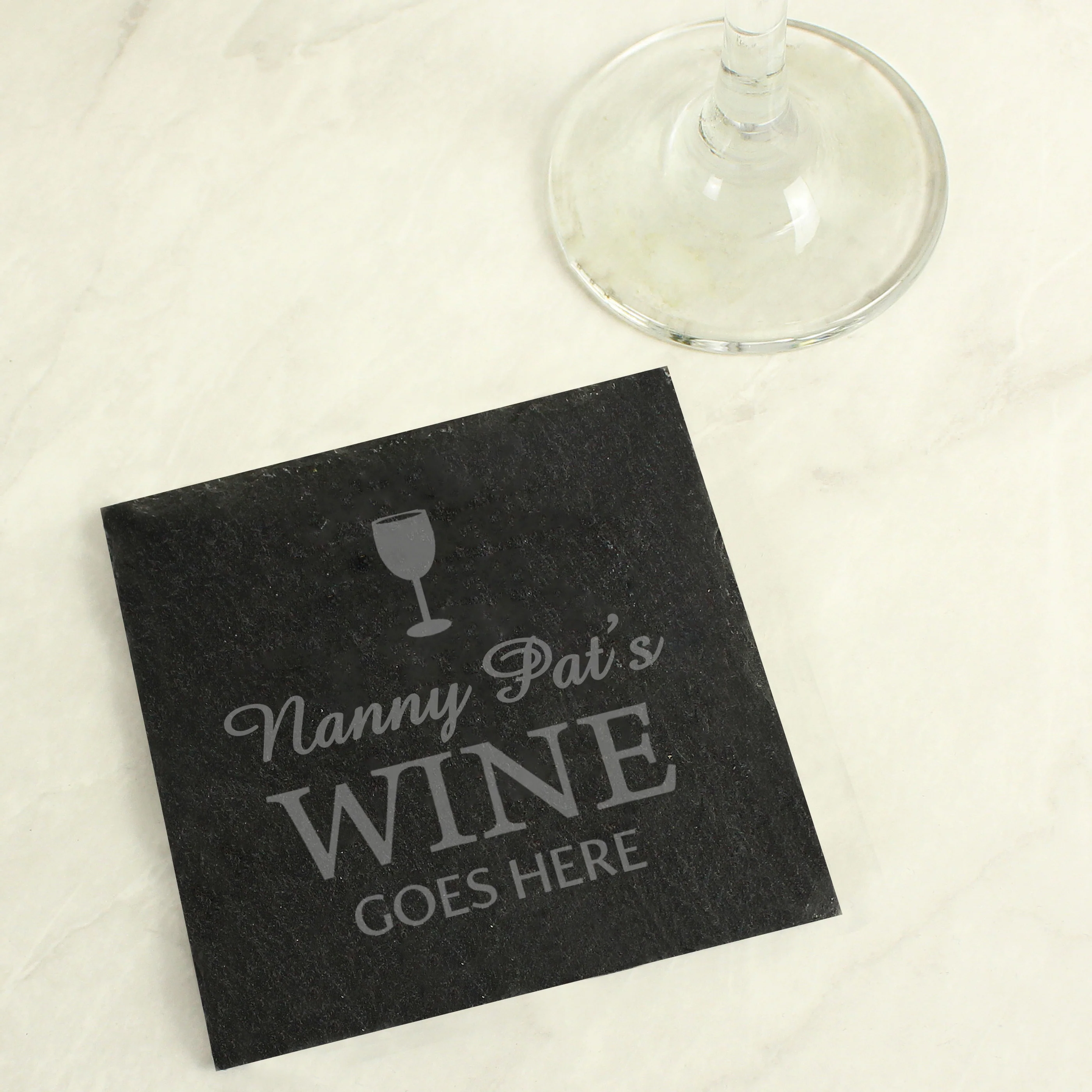 Personalised Wine Goes Here... Single Slate Coaster - Image 4