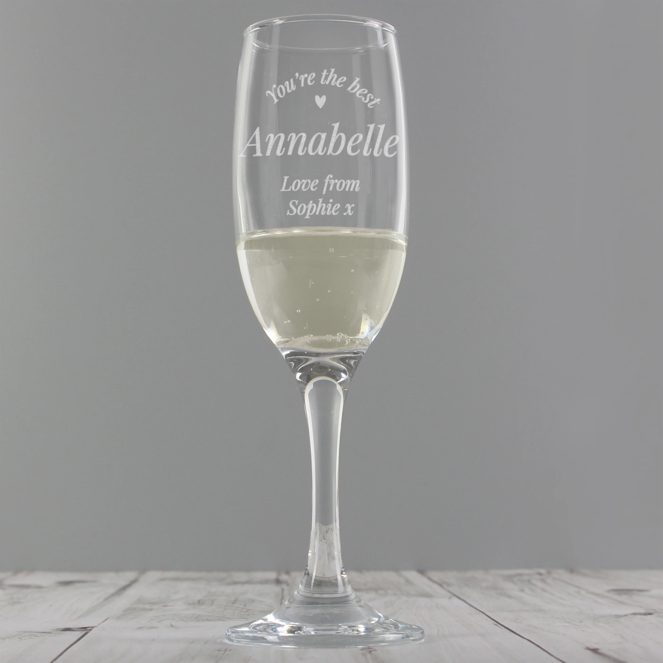 Personalised You Are The Best Flute Glass