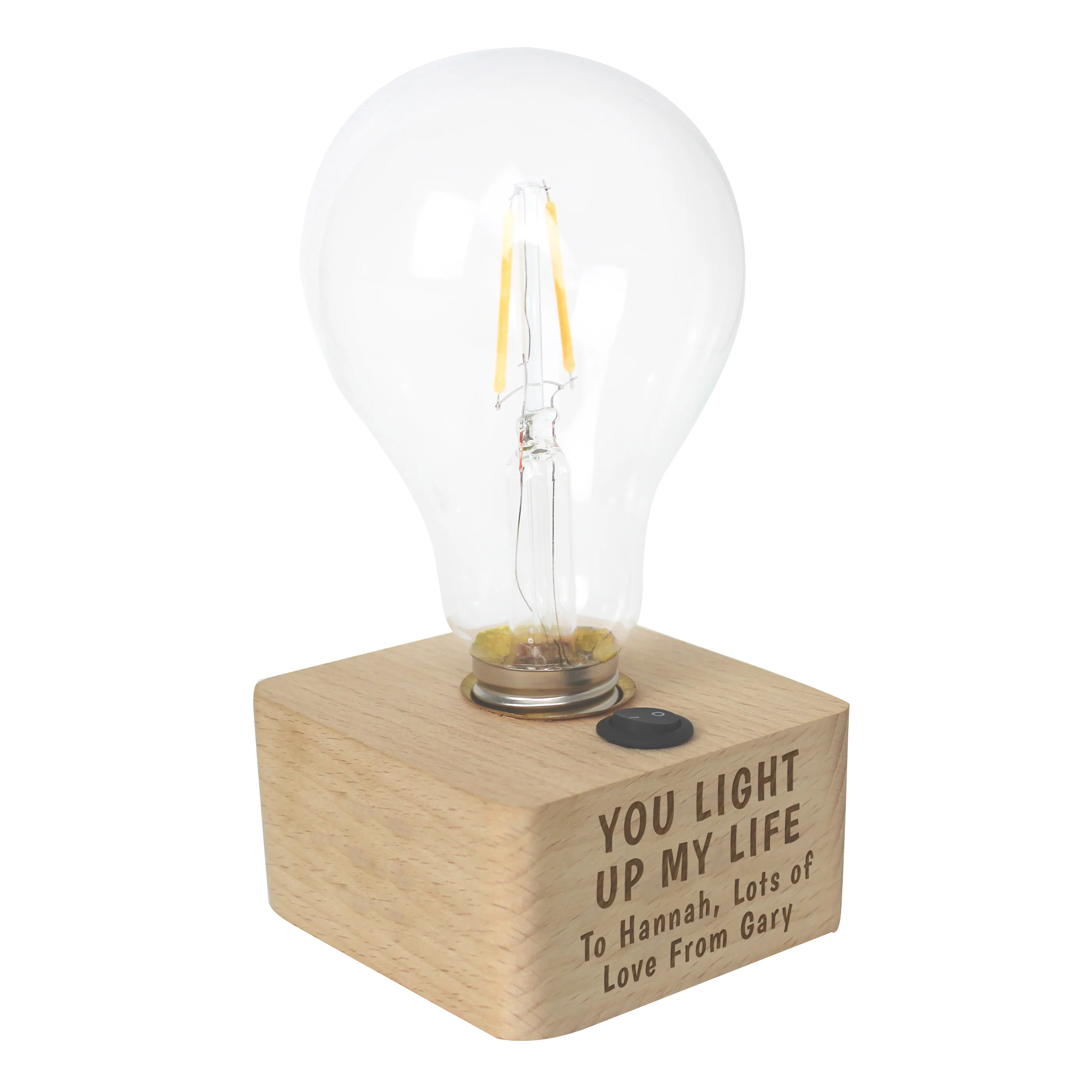 Personalised You Light Up My Life LED Bulb Table Lamp - Image 5