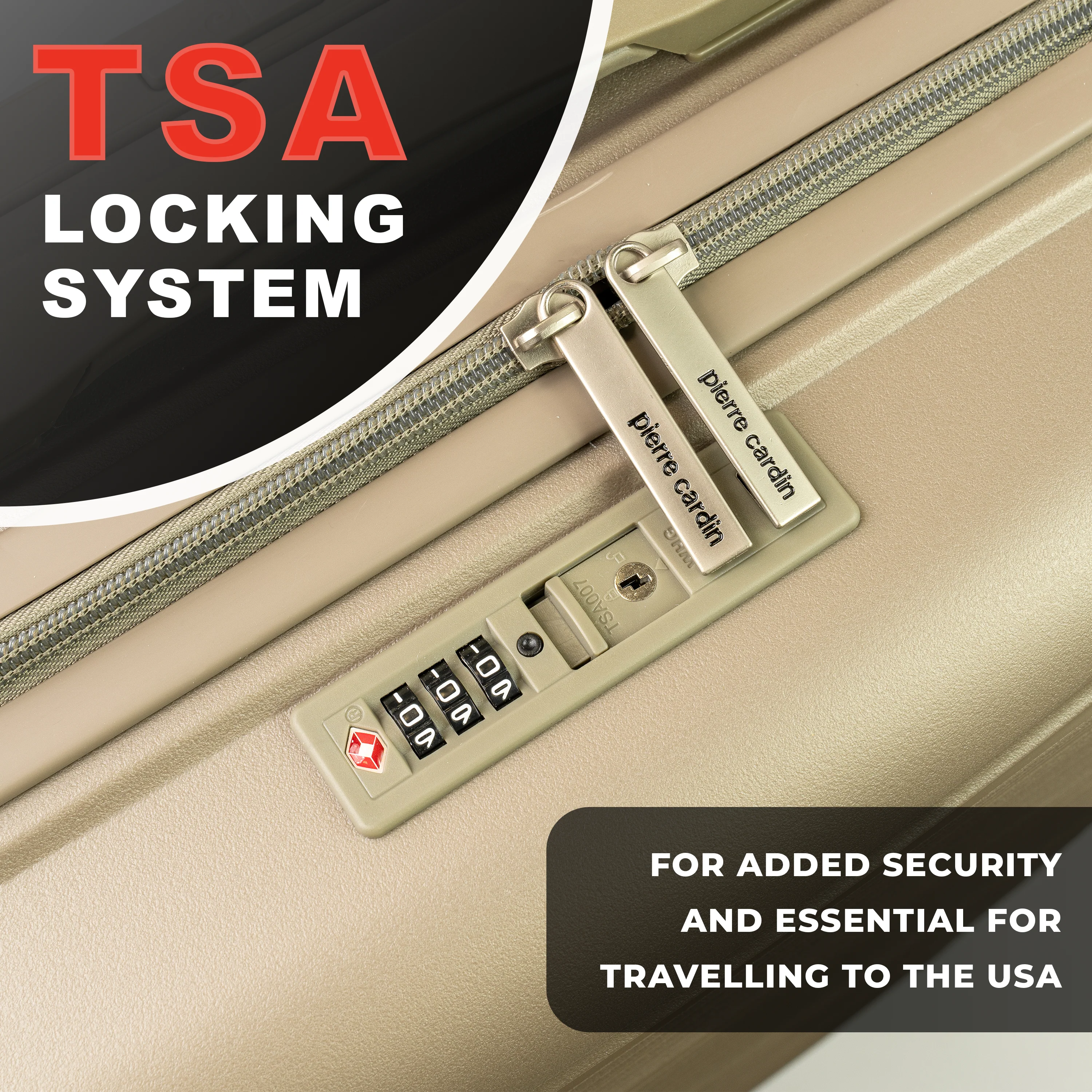 Pierre Cardin Ultra Strong Lightweight Travel Case With 8 Spinner Wheels TSA Locks - Image 12