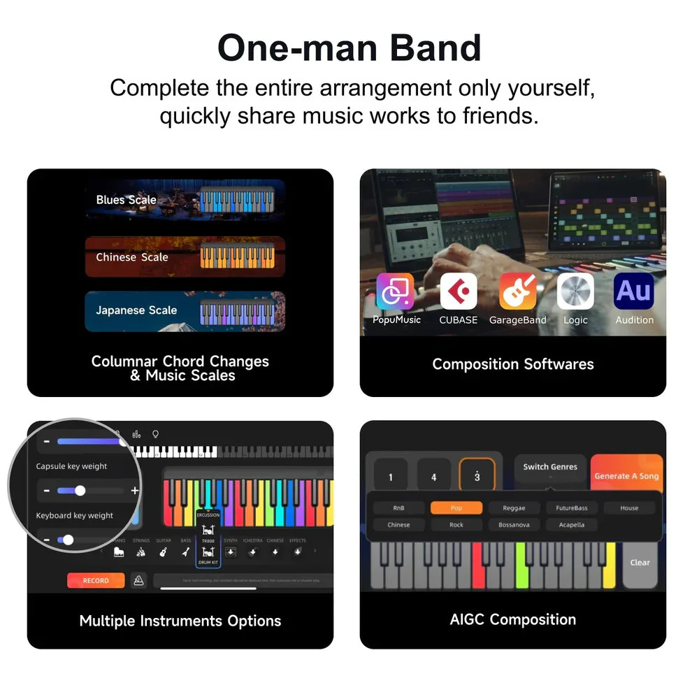 PopuPiano Smart Portable Piano MIDI Keyboard Controller - Image 6