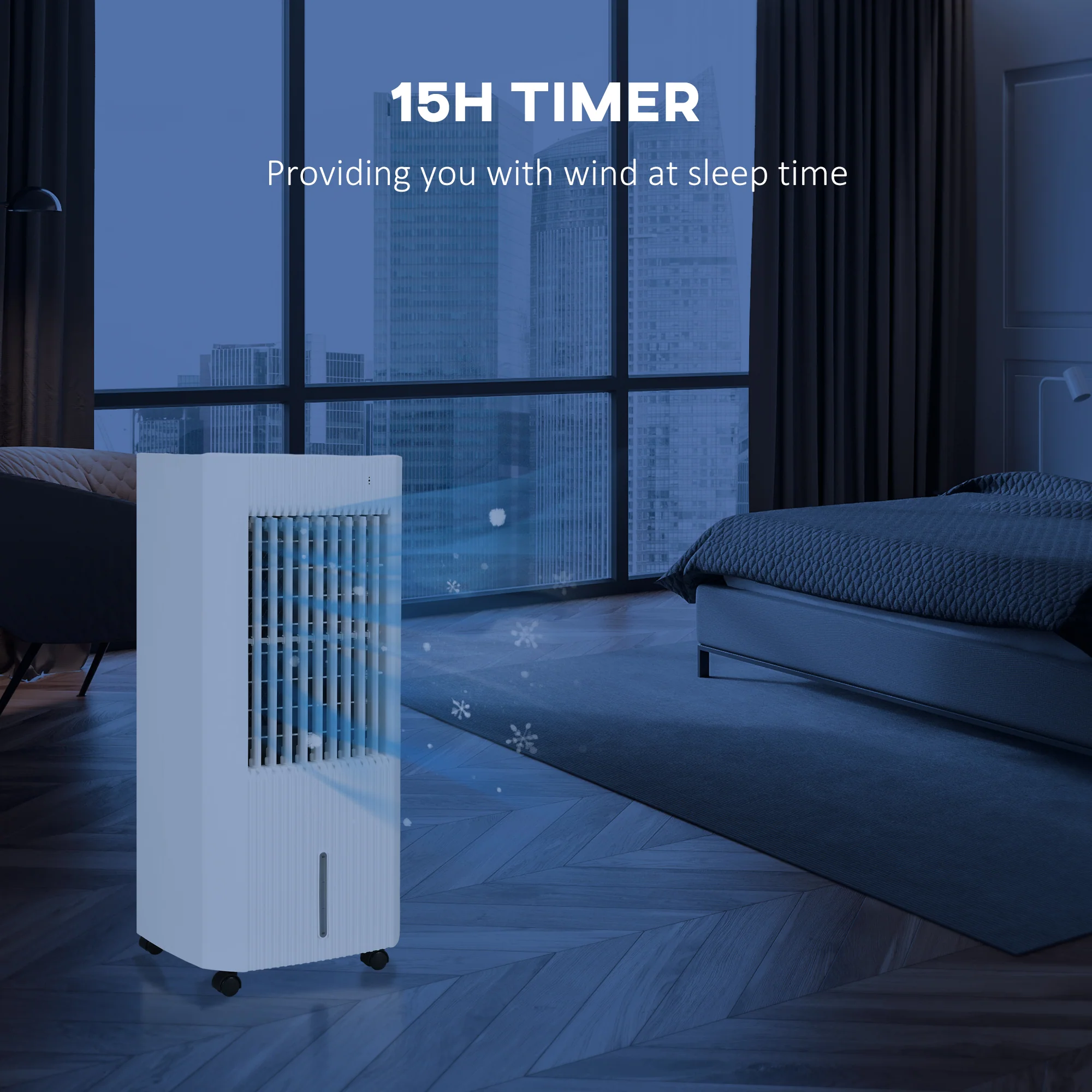 Portable Air Cooler with Humidifier, Remote, Timer, Oscillation, Ice Packs - Image 8
