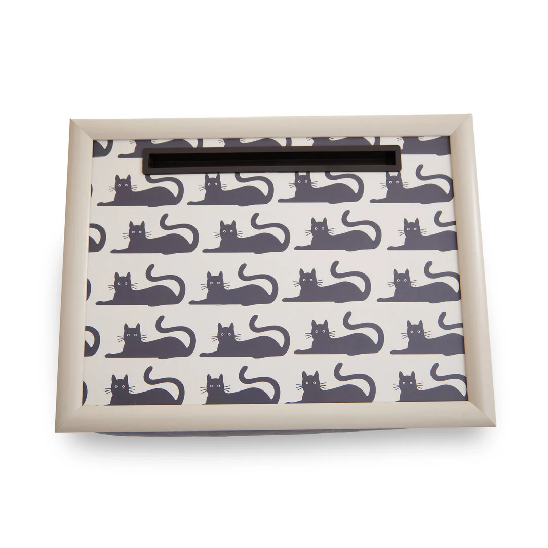 Portada Black Cat Lap Tray with Ipad Holder
