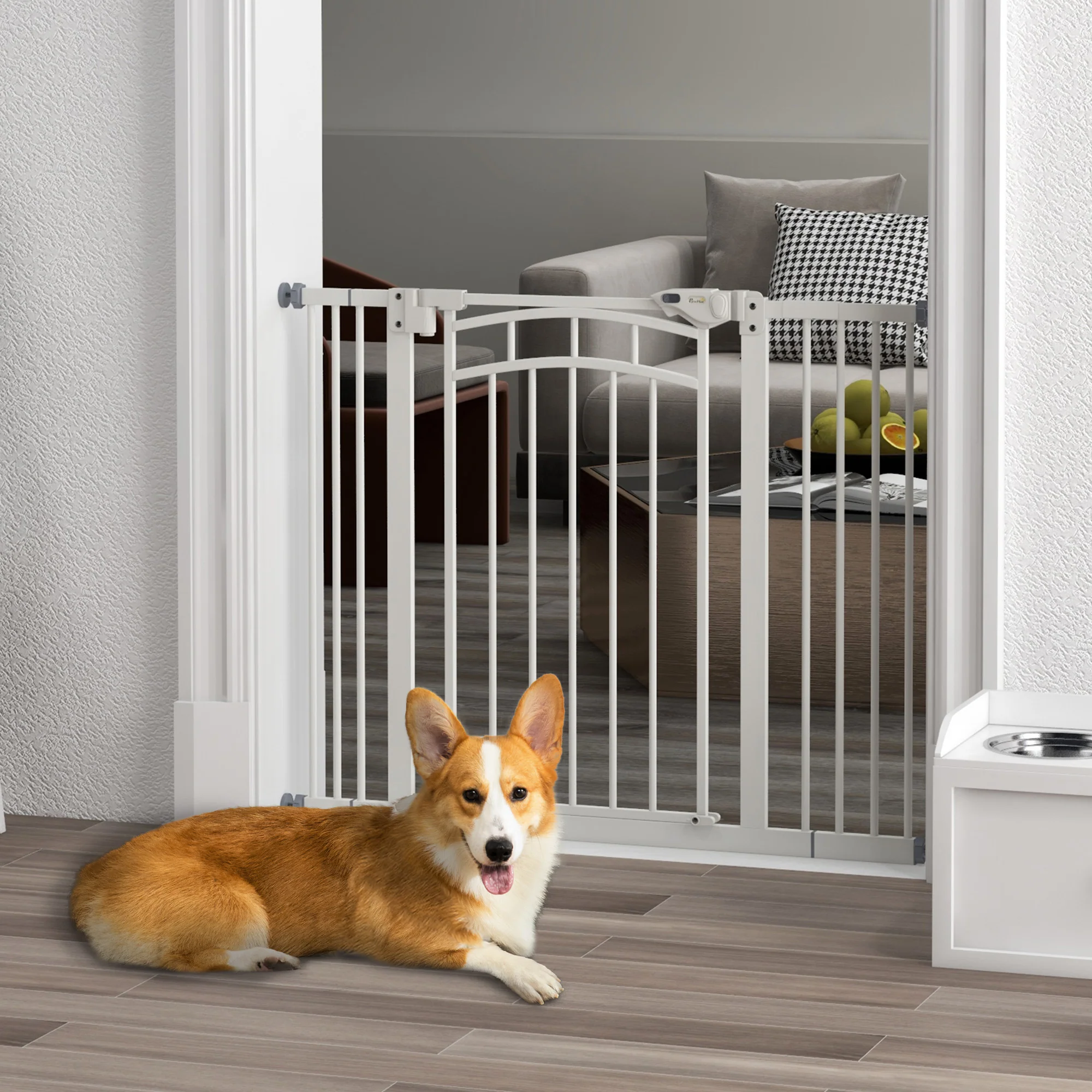 Pressure Fit Safety Gate w/ Auto Closing Door, for Small Medium Dogs, 74-100cm - Image 2