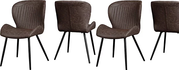 QUEBEC DINING CHAIR (X4 PER BOX) - BROWN PU - Image 8