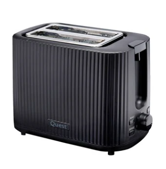 Quest Black Grooved Slice Toaster
