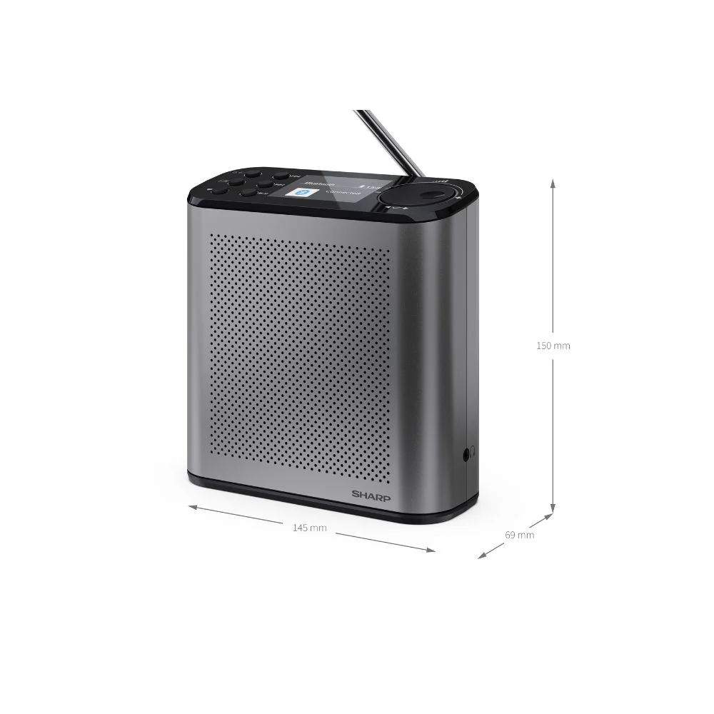 Sharp Osaka Portable Mono DAB+ Radio - Storm Grey - Image 7