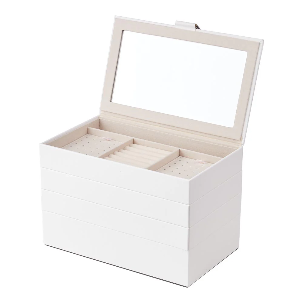 Sheonly 4-Tier Jewellery Storage Box With Transparent Lid - Image 4