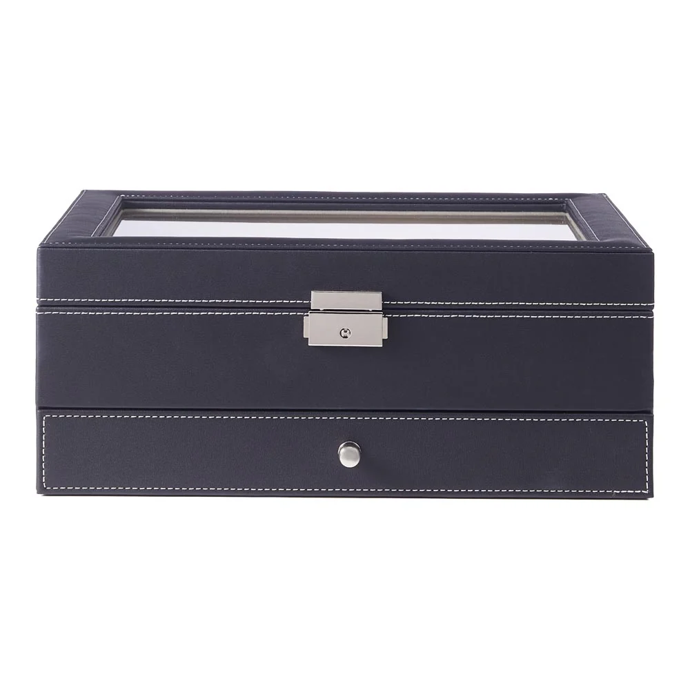 Sheonly Black Jewellery Storage Box with Transparent Lid - Image 3