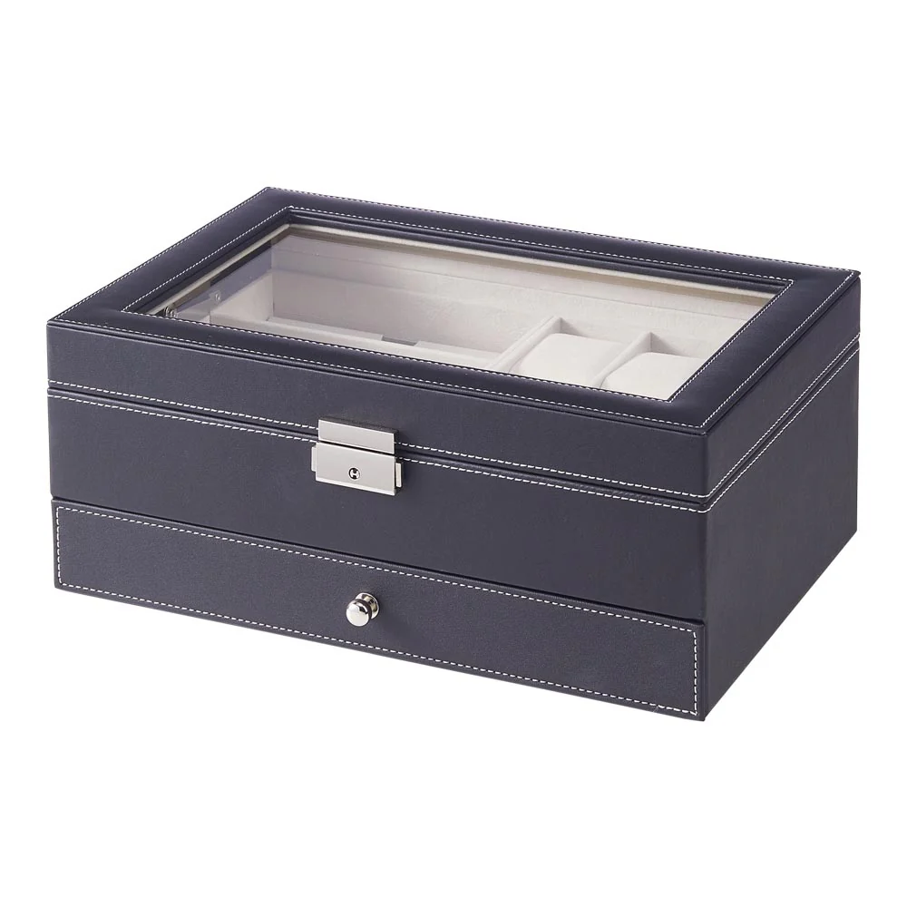 Sheonly Black Jewellery Storage Box with Transparent Lid - Image 4