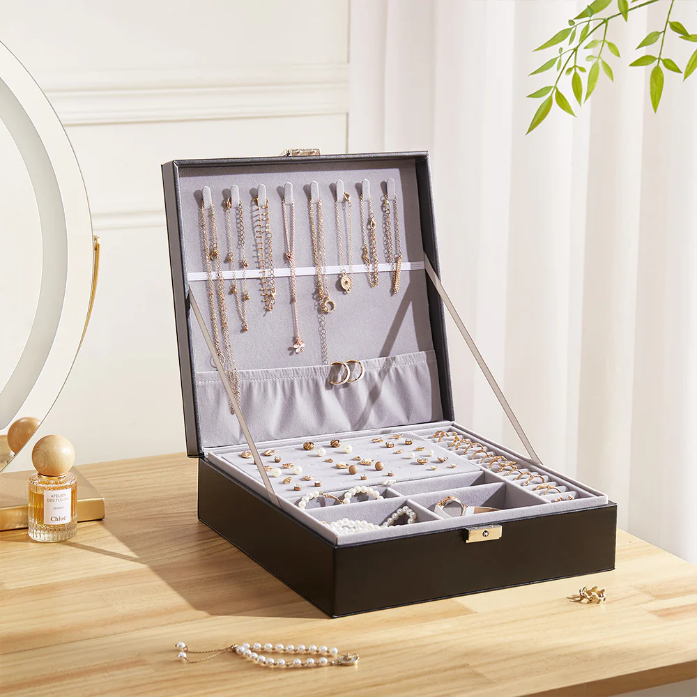 Sheonly Double Tier Travel Jewelry Storage Box - Image 2