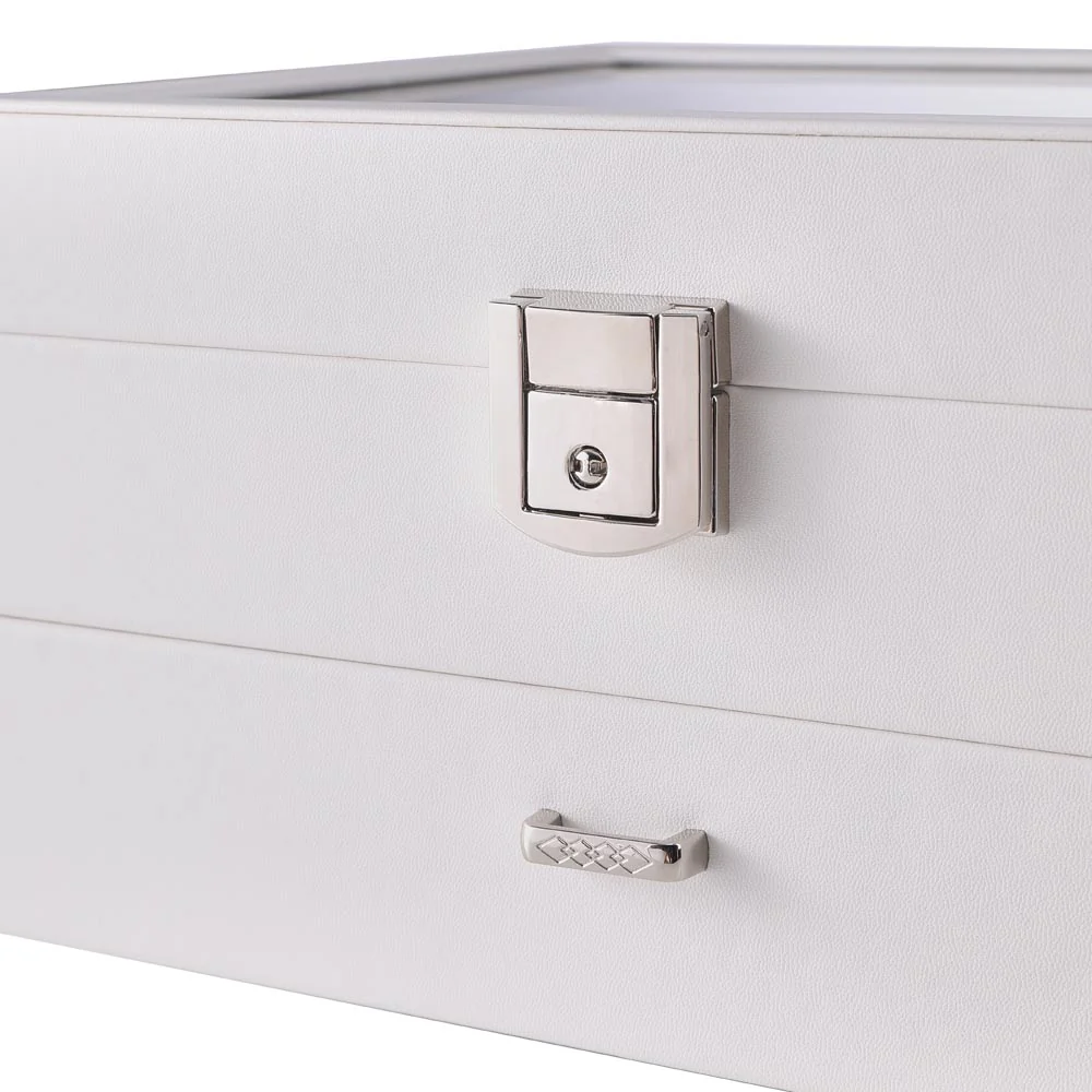 Sheonly Stylish Jewellery Storage Box with Watch Slots - Image 7