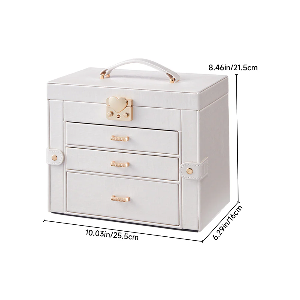 Sheonly Velvet Lined Jewellery Storage Box with Lock - Image 3
